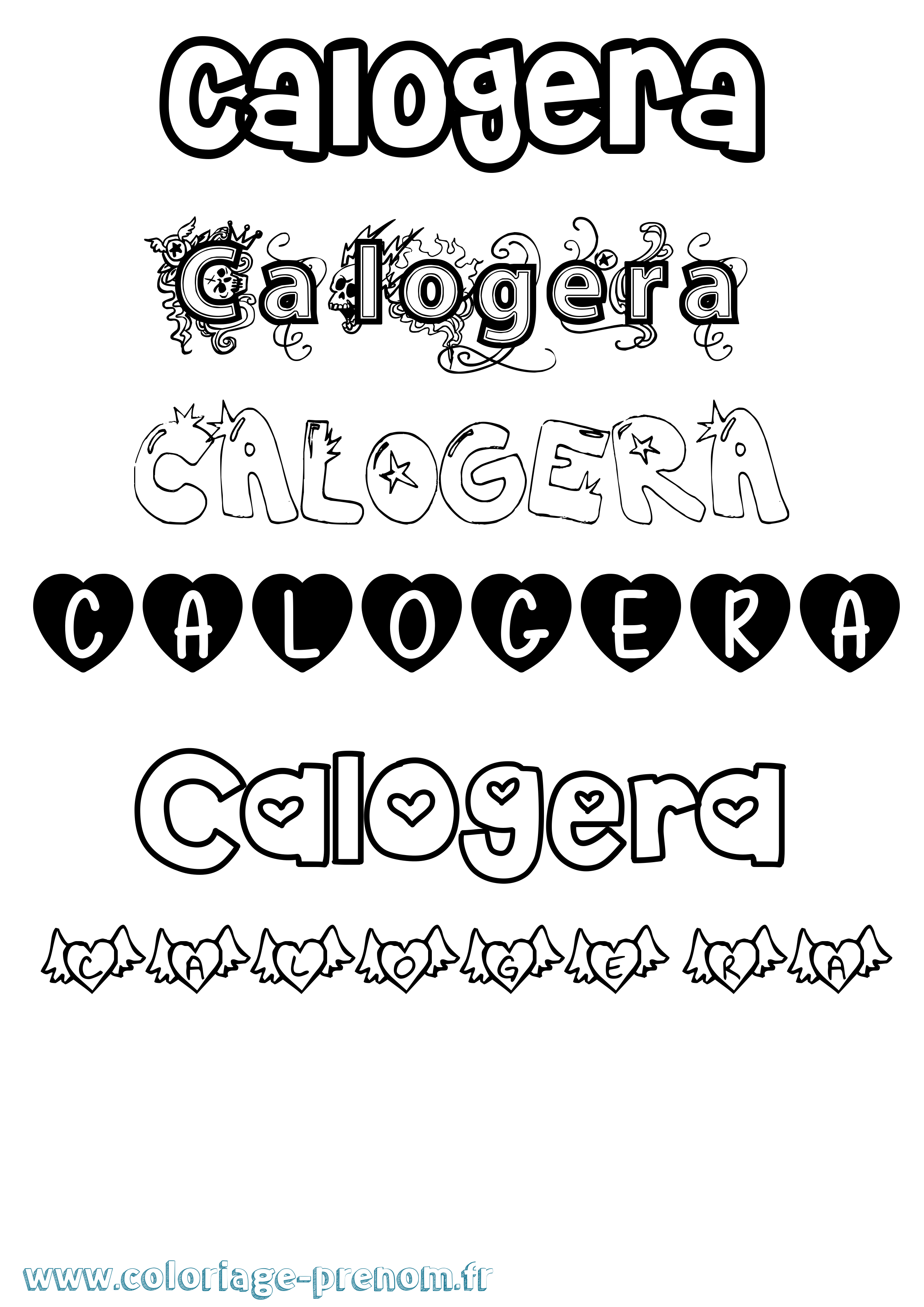 Coloriage prénom Calogera Girly