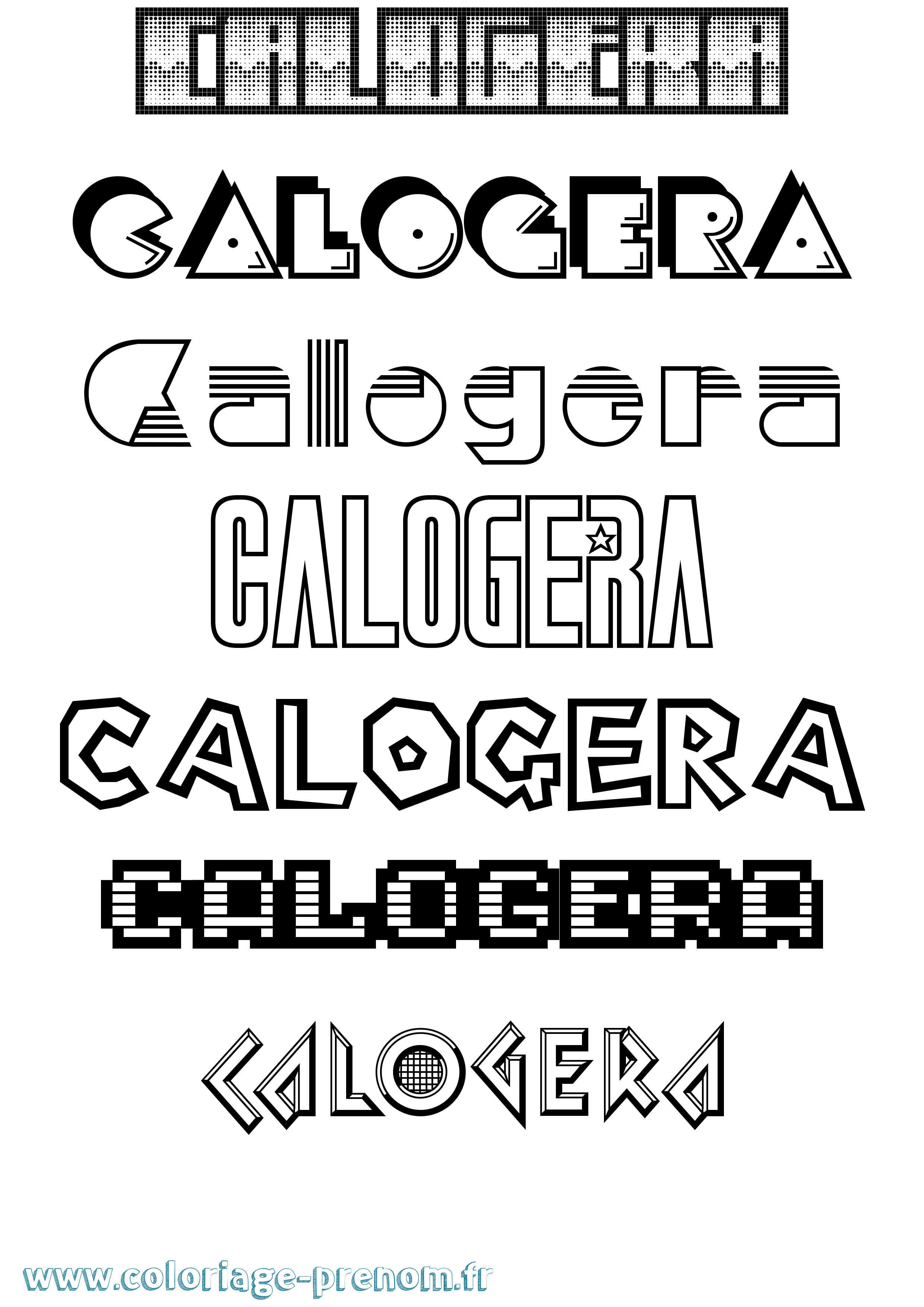 Coloriage prénom Calogera Jeux Vidéos