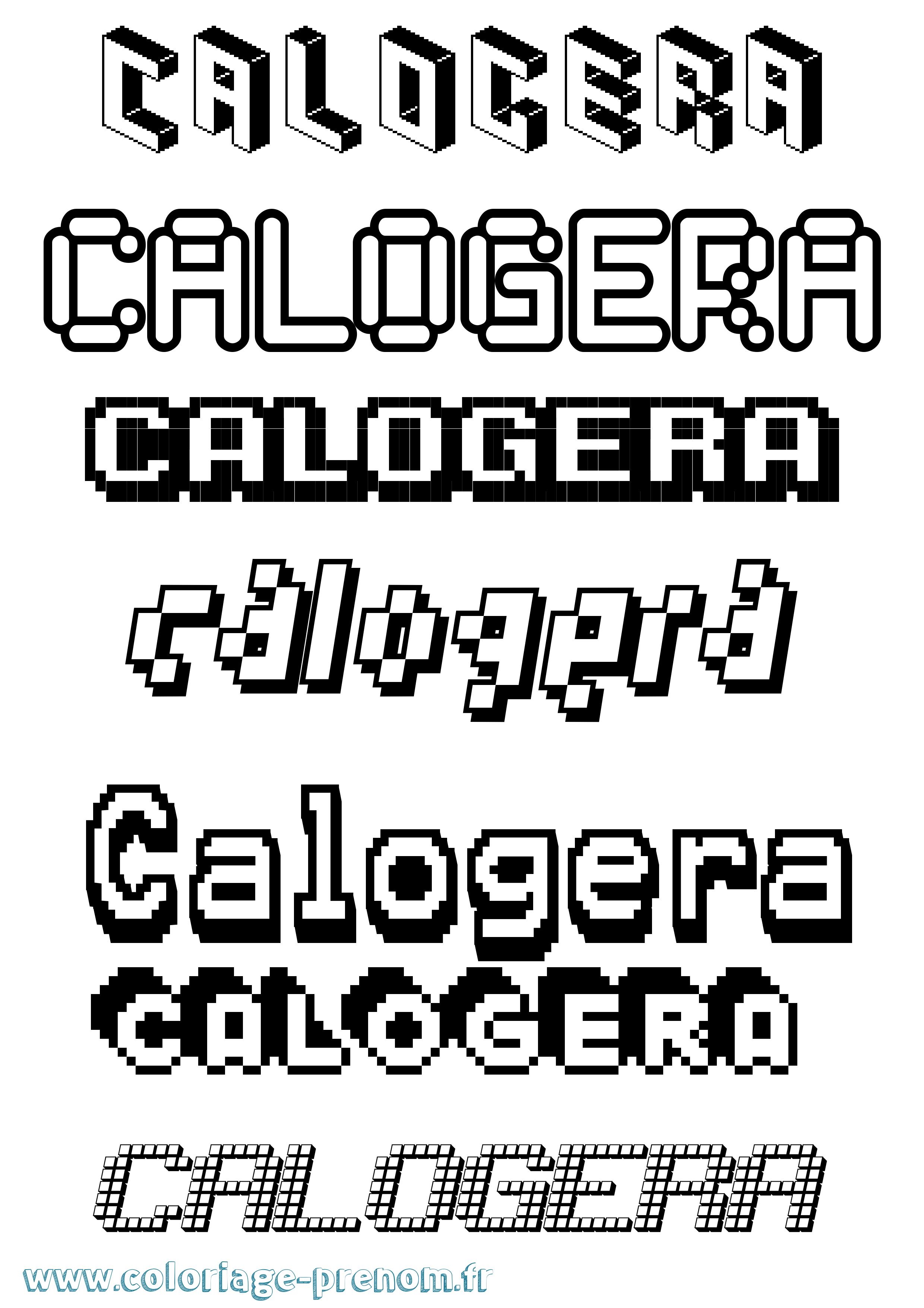 Coloriage prénom Calogera Pixel