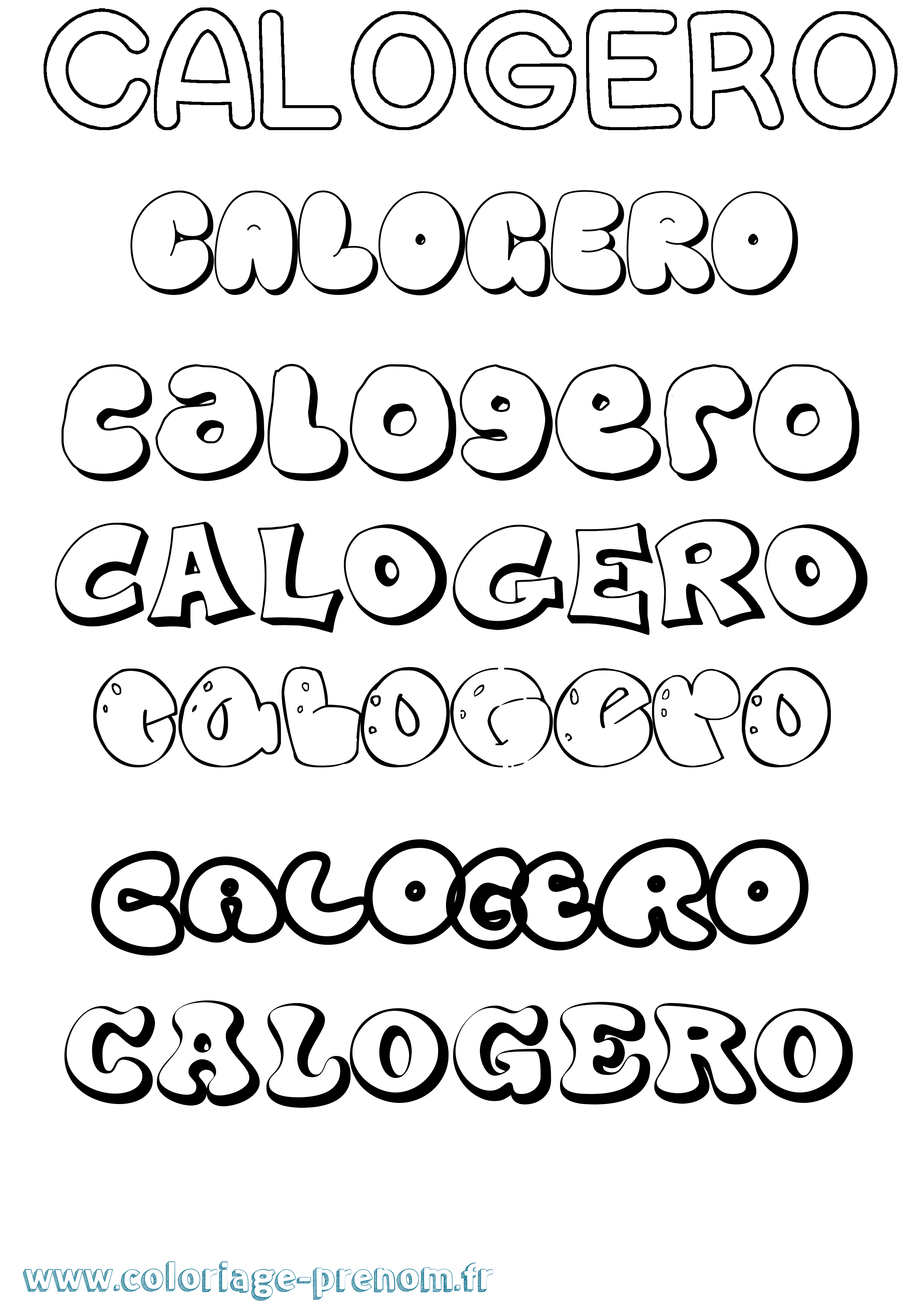Coloriage prénom Calogero Bubble