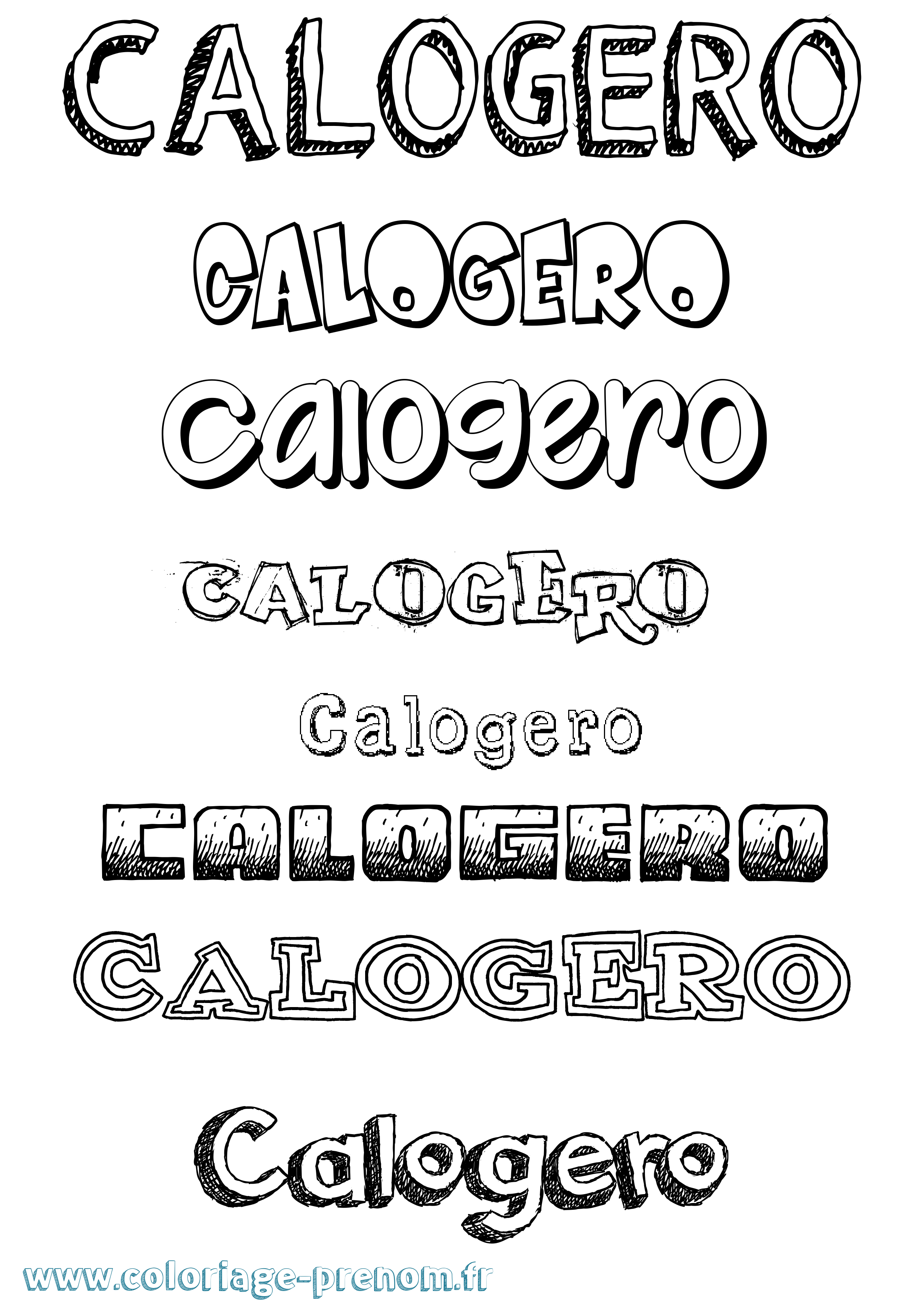 Coloriage prénom Calogero Dessiné