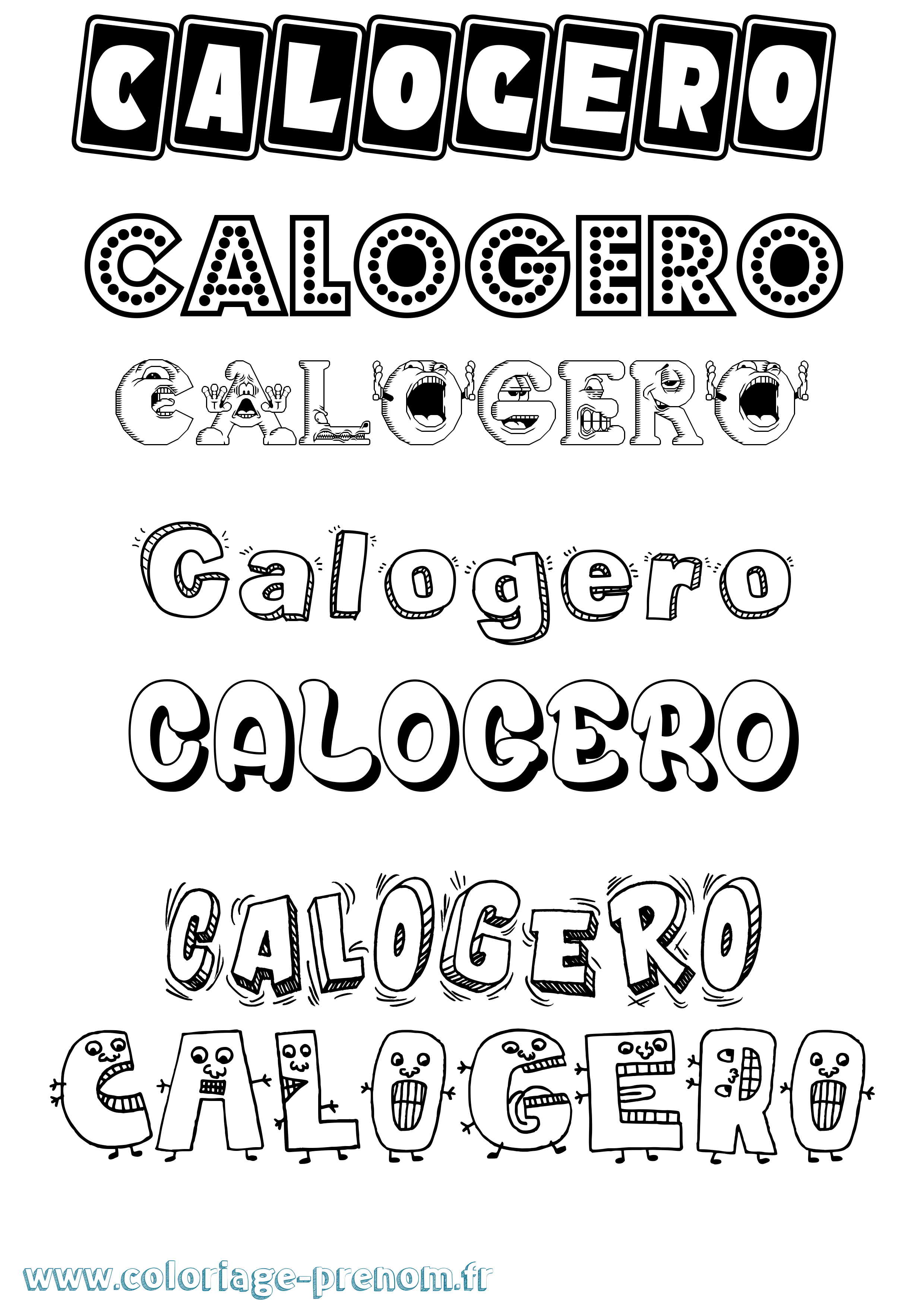 Coloriage prénom Calogero Fun