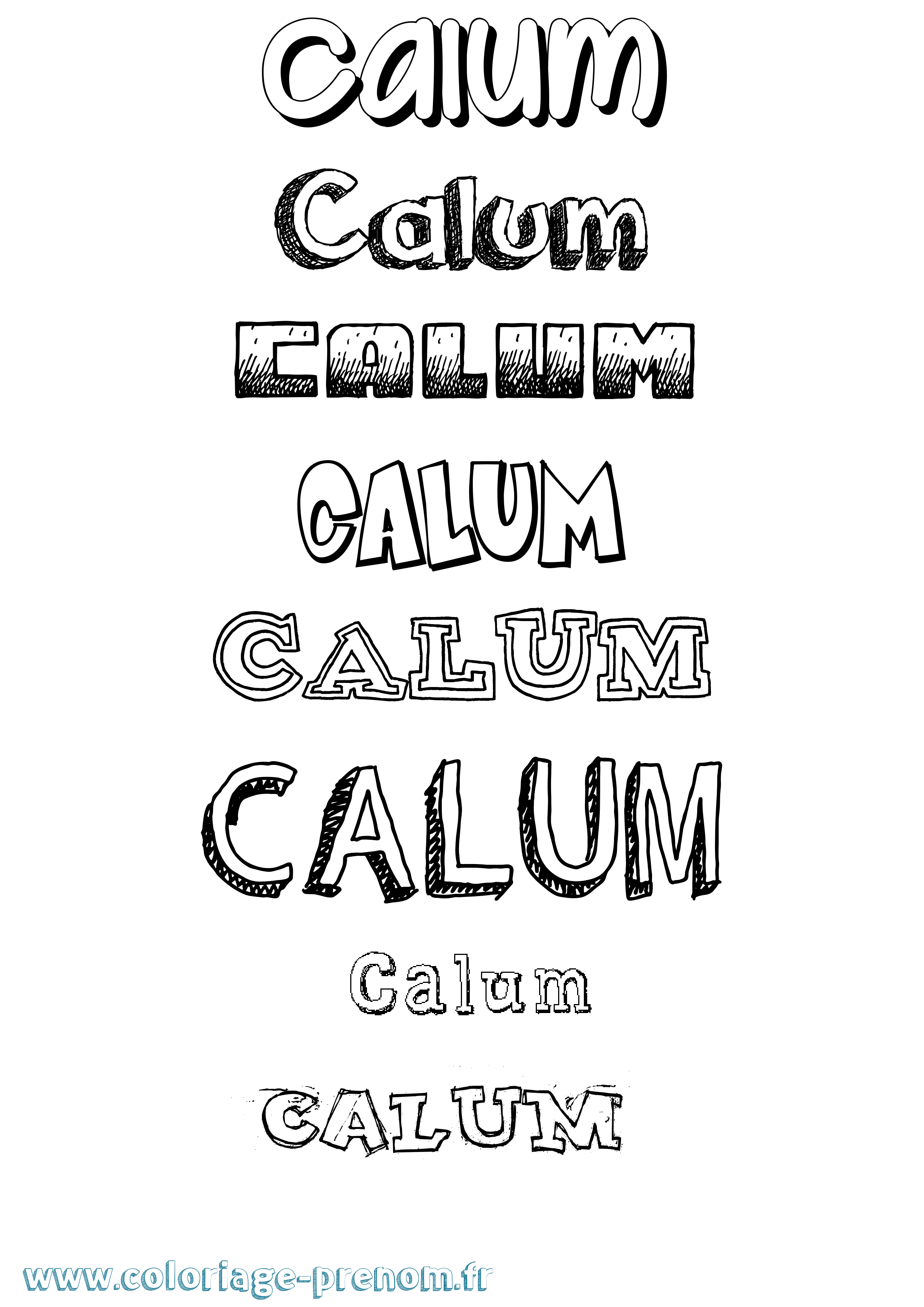 Coloriage prénom Calum Dessiné