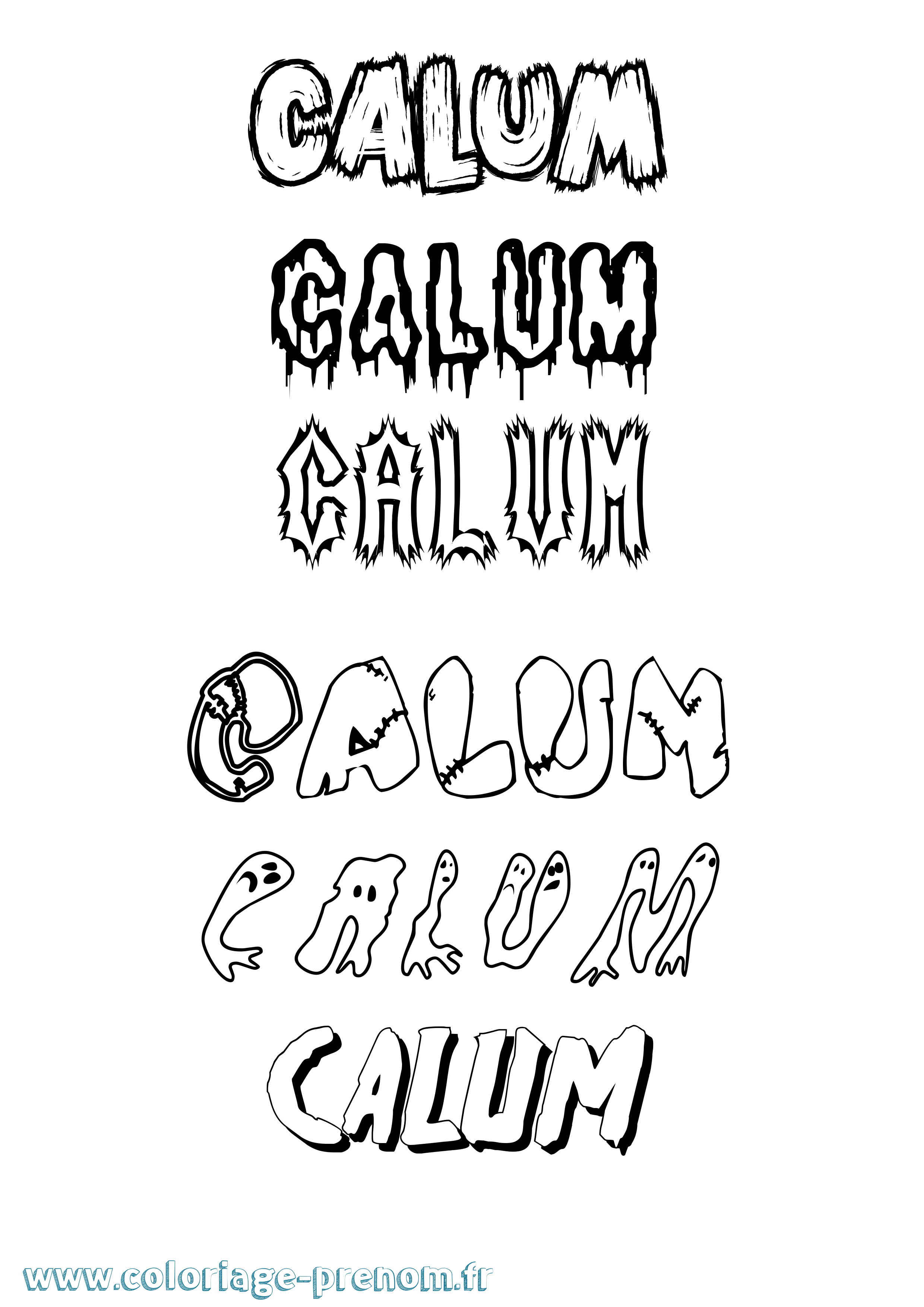 Coloriage prénom Calum Frisson