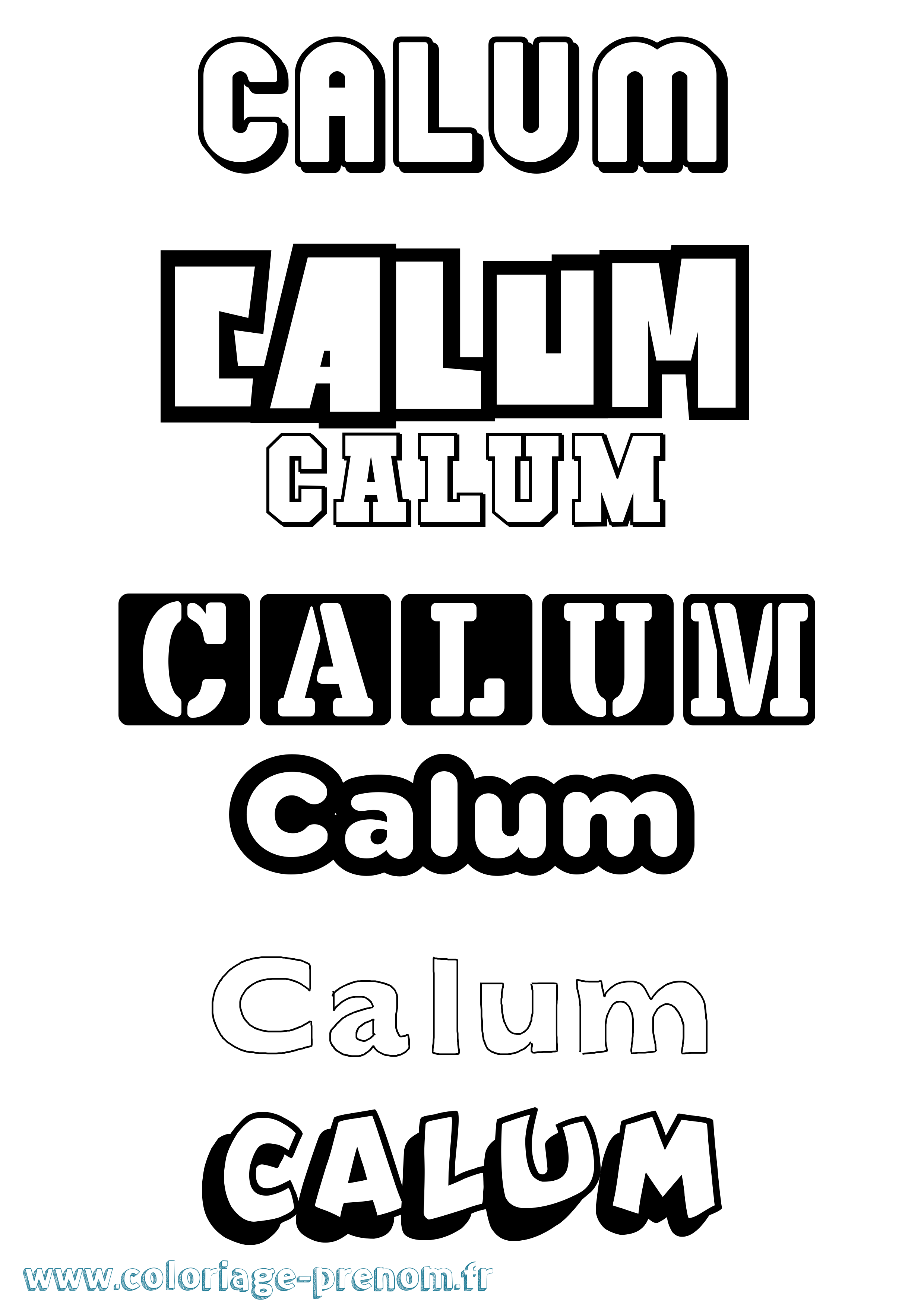 Coloriage prénom Calum Simple