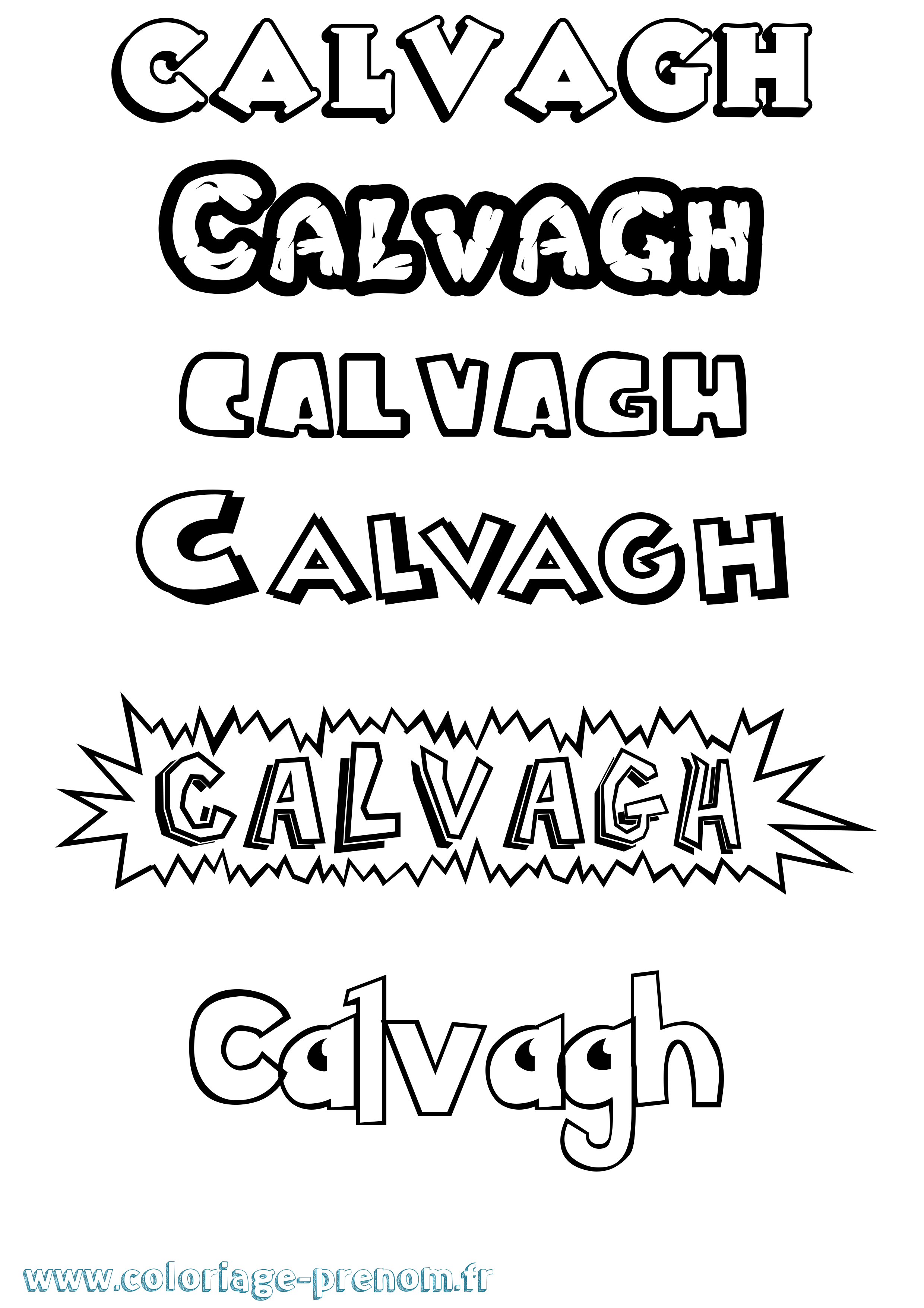 Coloriage Calvagh Dessin Animé Coloriage prénom Calvagh Dessin Animé