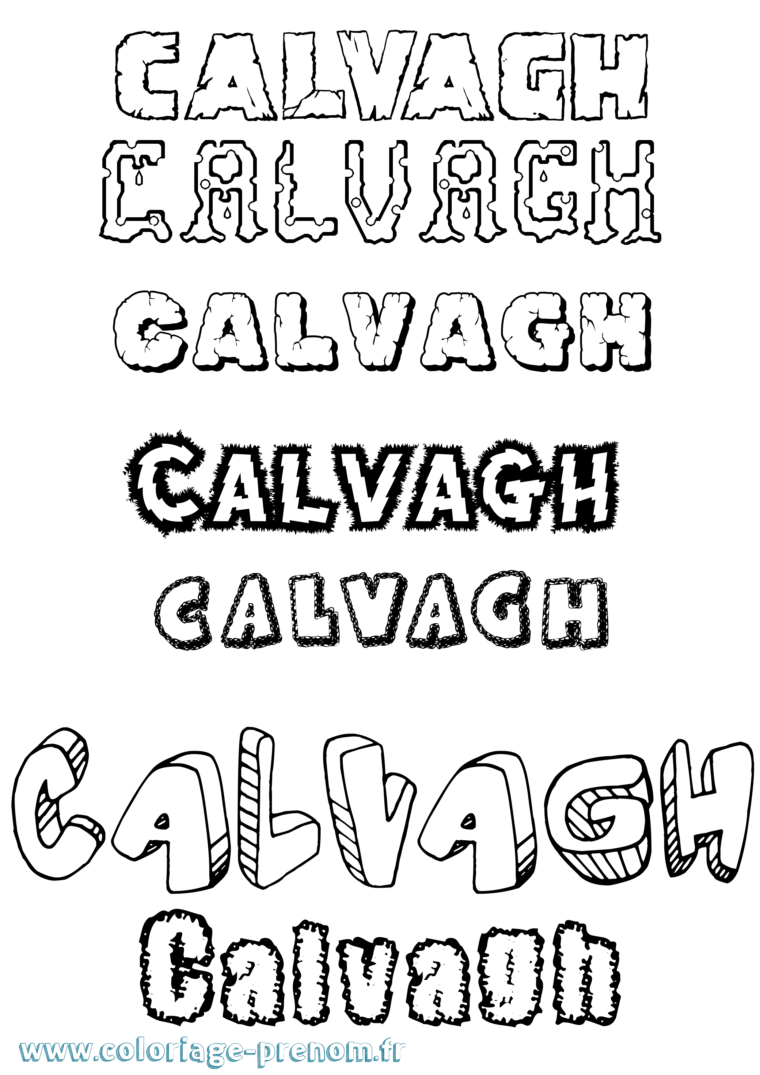 Coloriage Calvagh Destructuré Coloriage prénom Calvagh Destructuré
