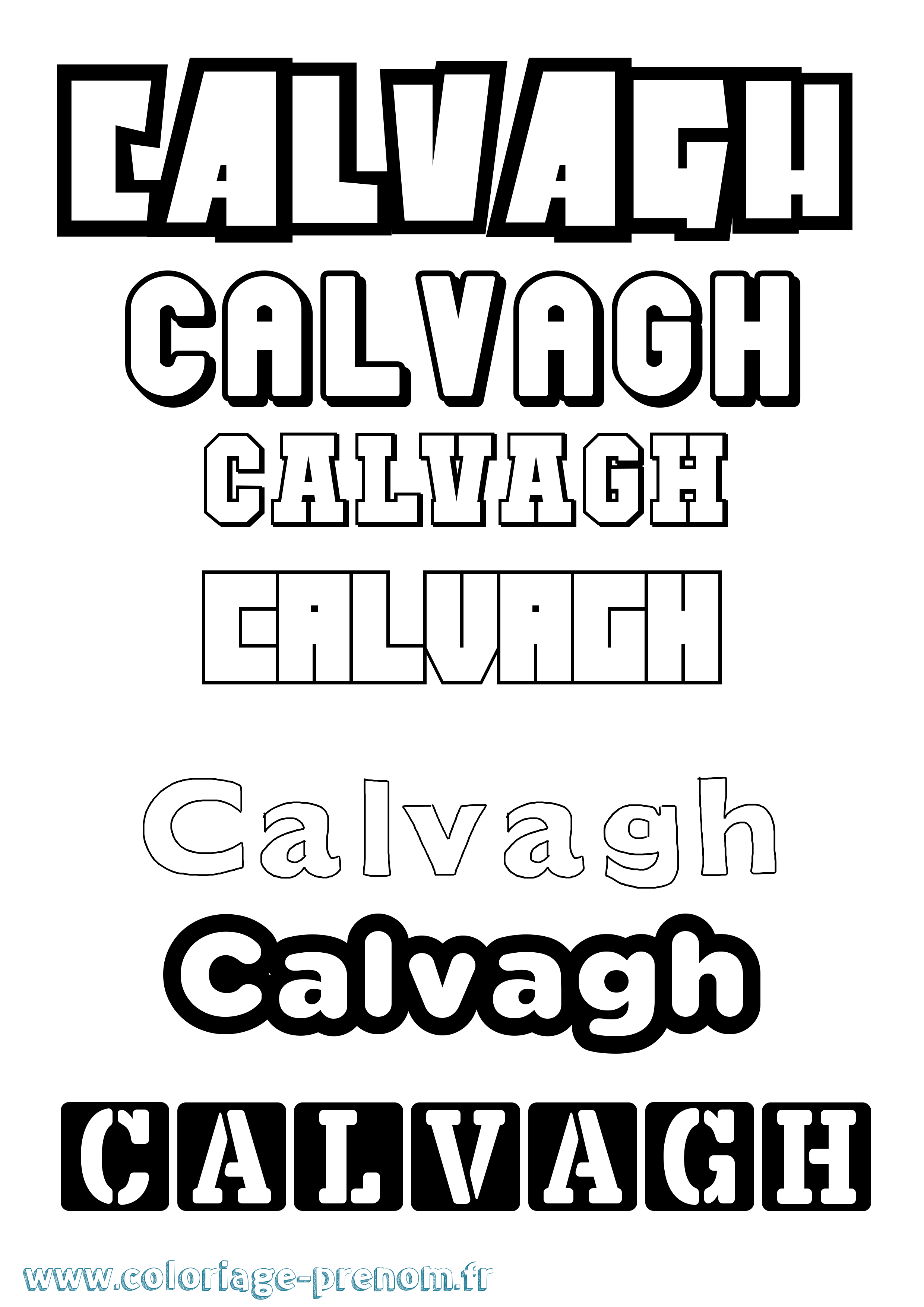 Coloriage Calvagh Simple Coloriage prénom Calvagh Simple