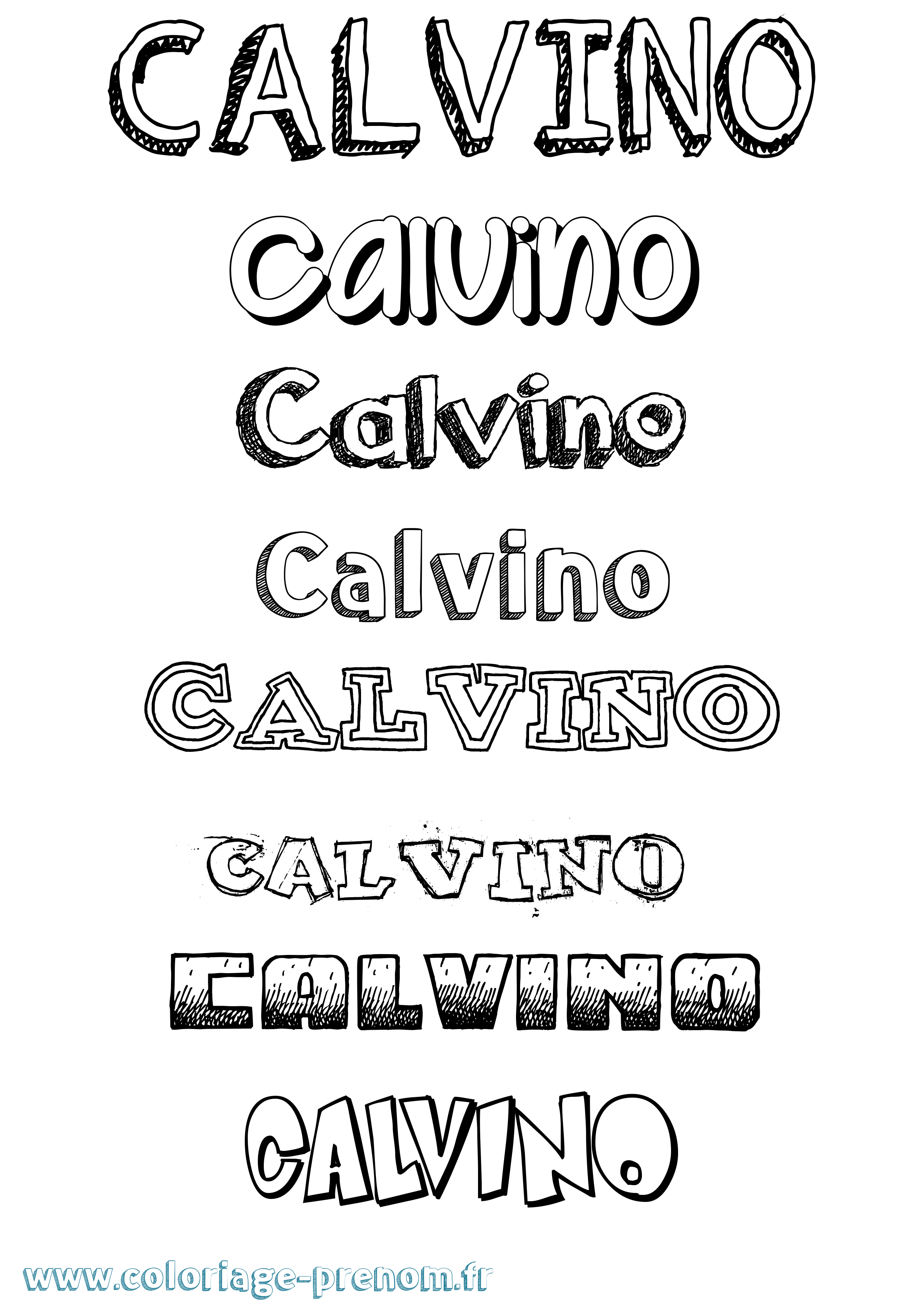 Coloriage Calvino Dessiné Coloriage prénom Calvino Dessiné