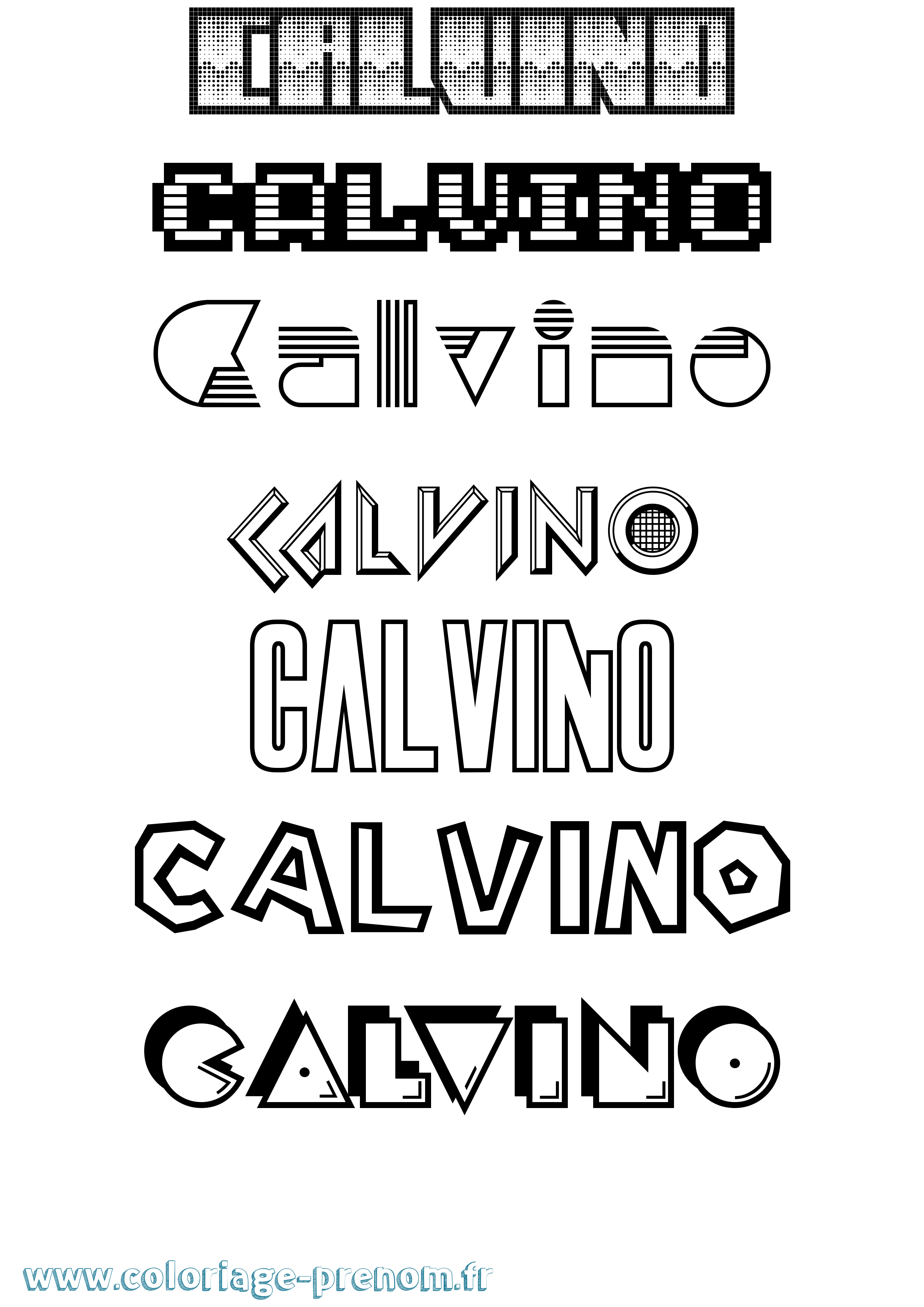 Coloriage Calvino Jeux Vidéos Coloriage prénom Calvino Jeux Vidéos