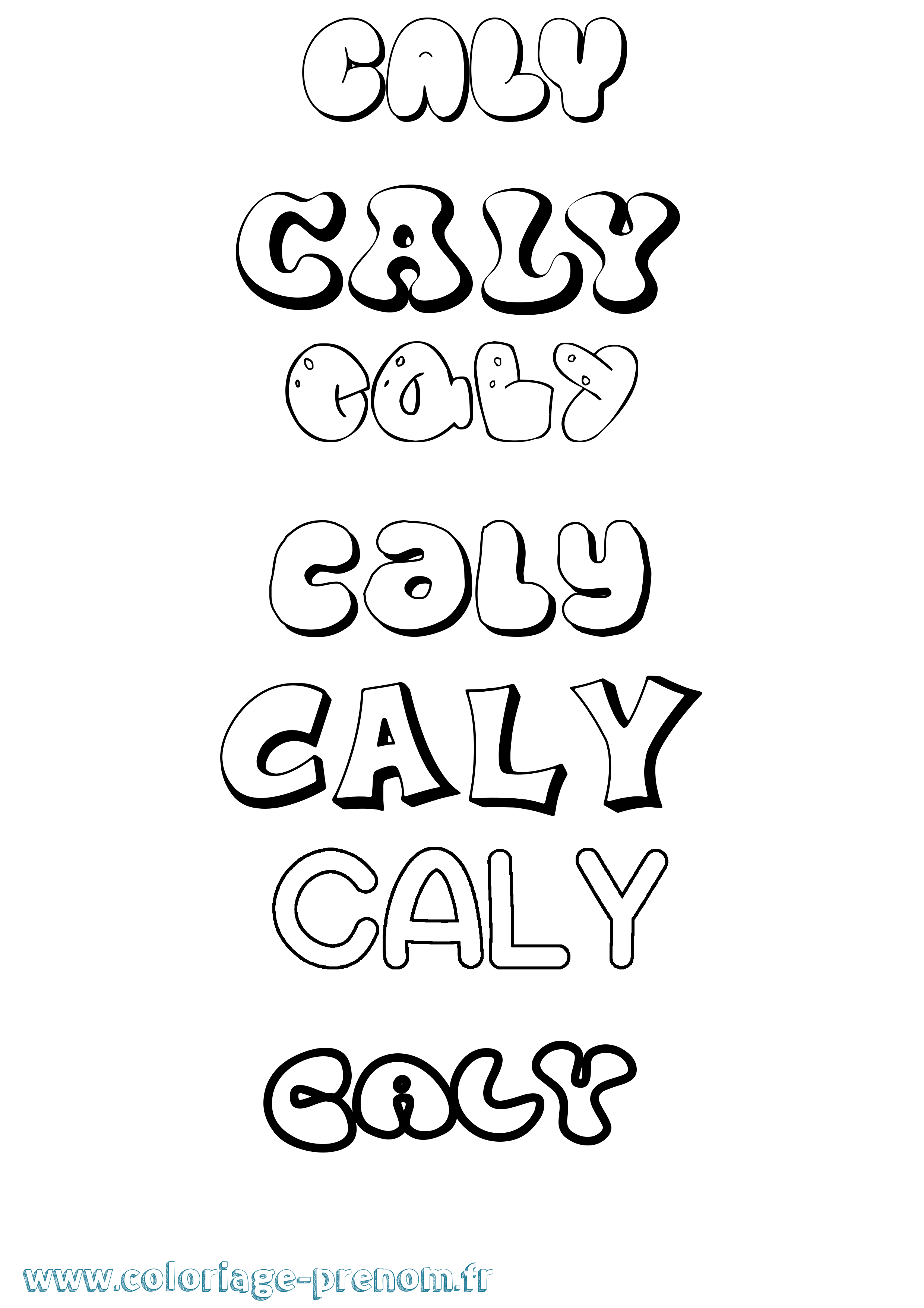Coloriage Caly Bubble Coloriage prénom Caly Bubble