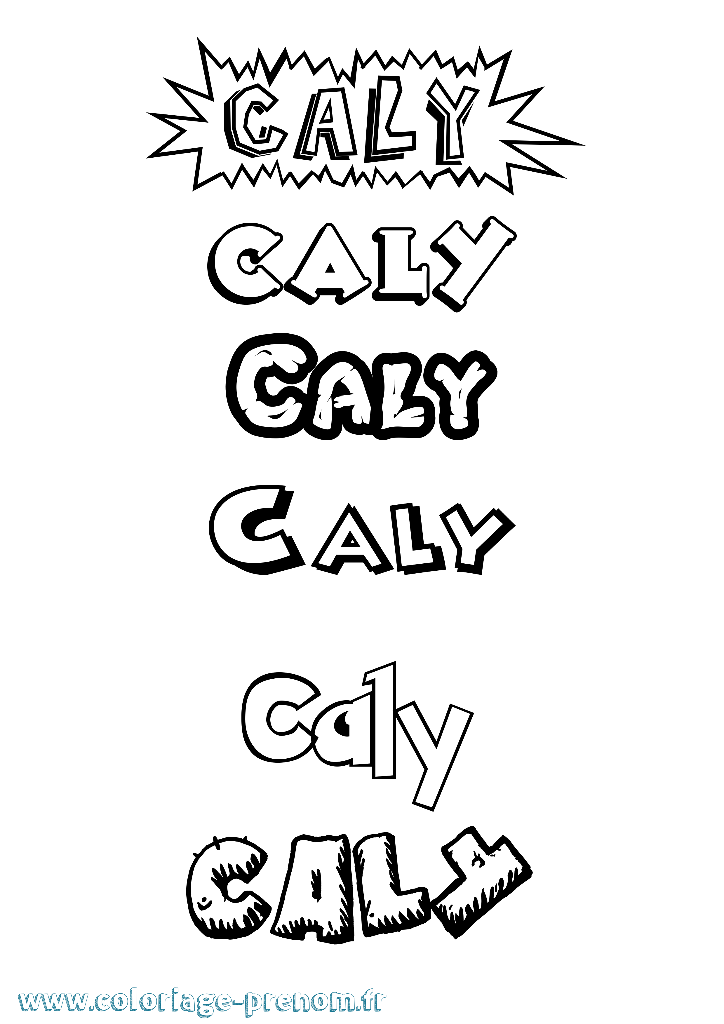 Coloriage Caly Dessin Animé Coloriage prénom Caly Dessin Animé