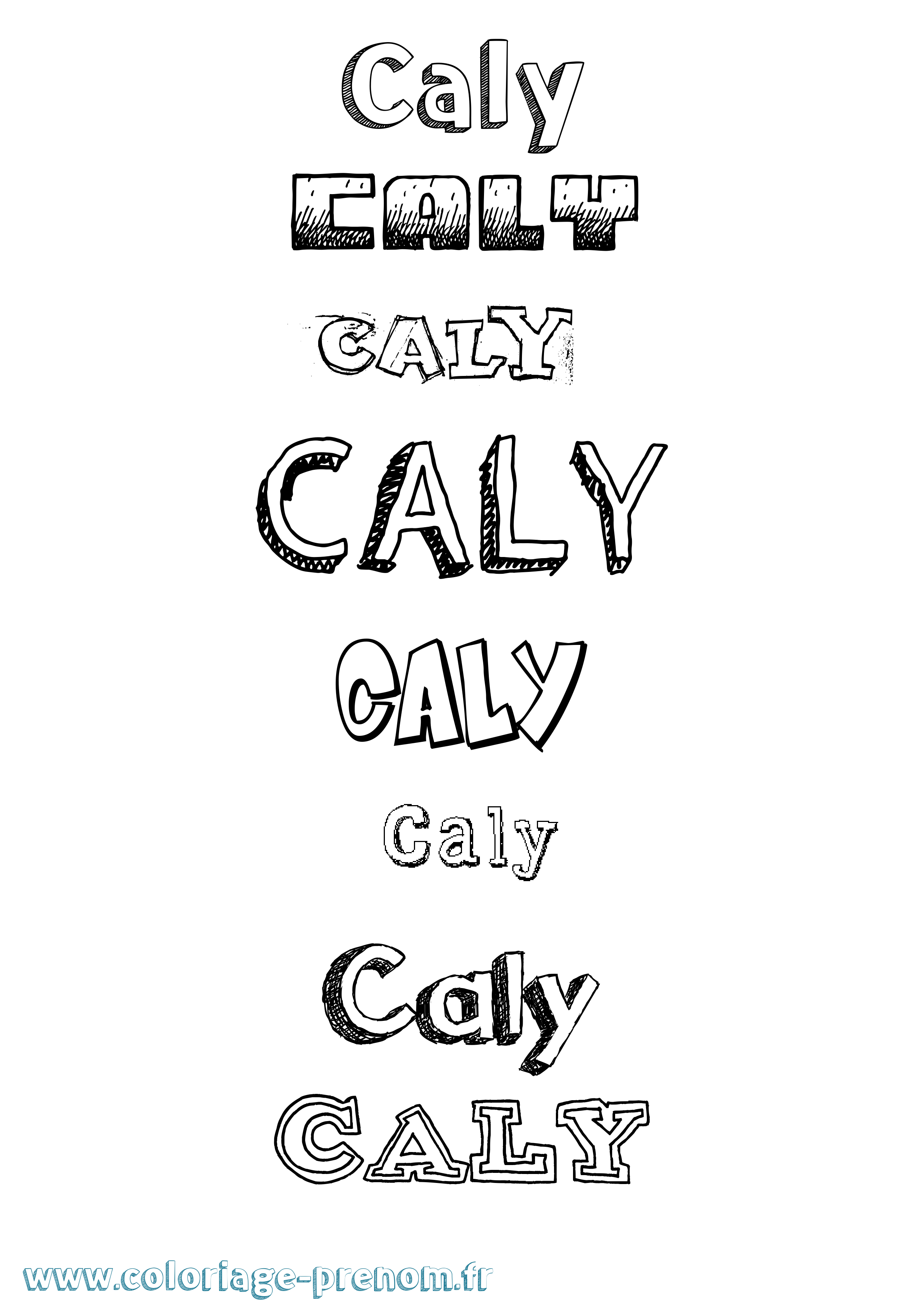Coloriage Caly Dessiné Coloriage prénom Caly Dessiné