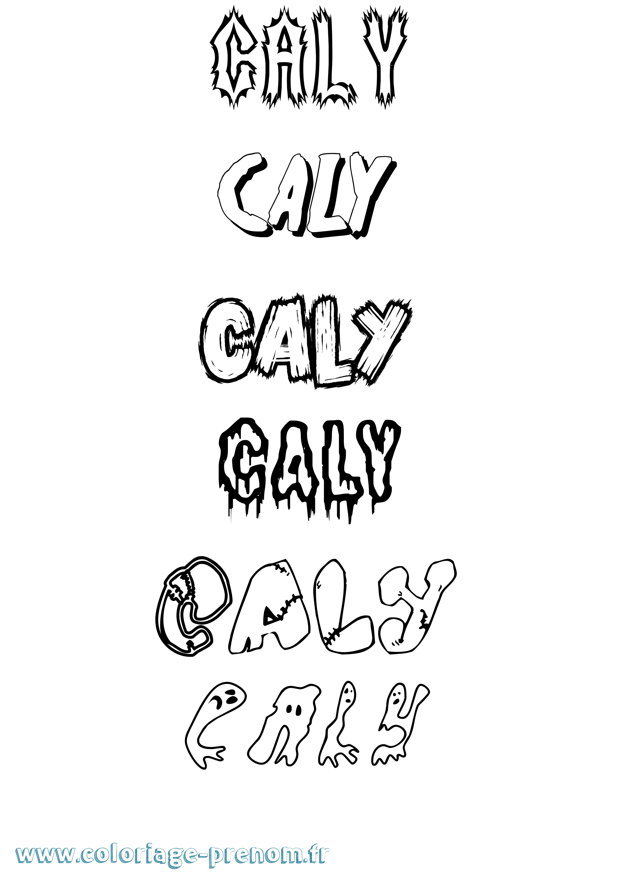 Coloriage Caly Frisson Coloriage prénom Caly Frisson