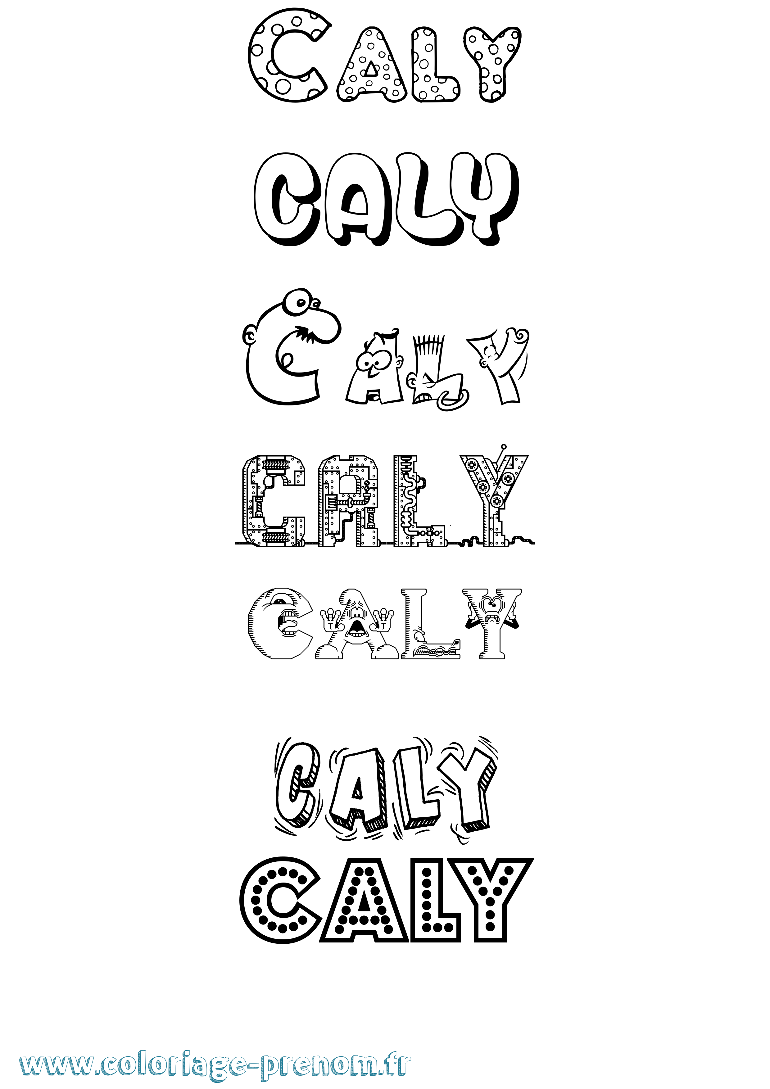 Coloriage Caly Fun Coloriage prénom Caly Fun