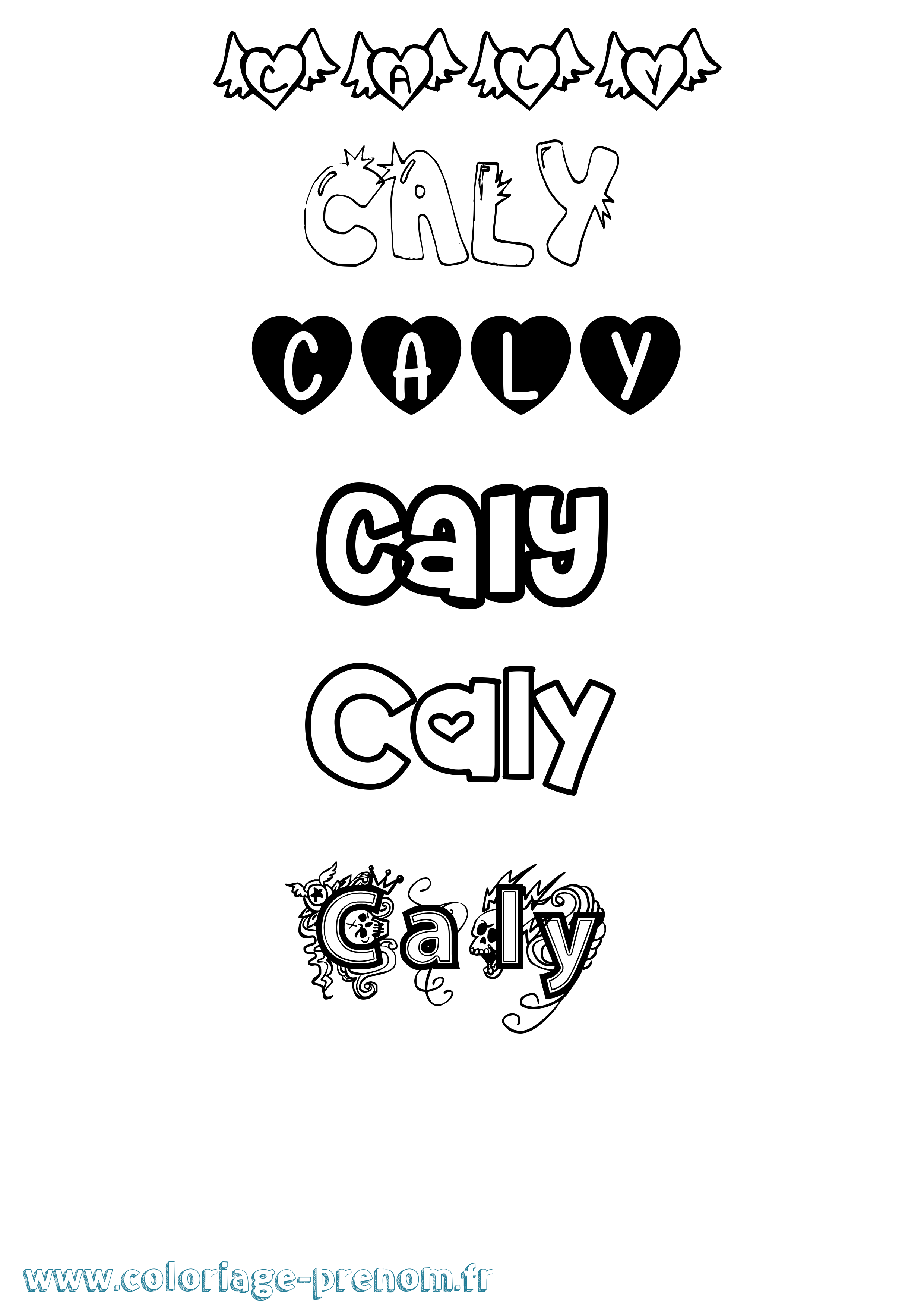 Coloriage Caly Girly Coloriage prénom Caly Girly