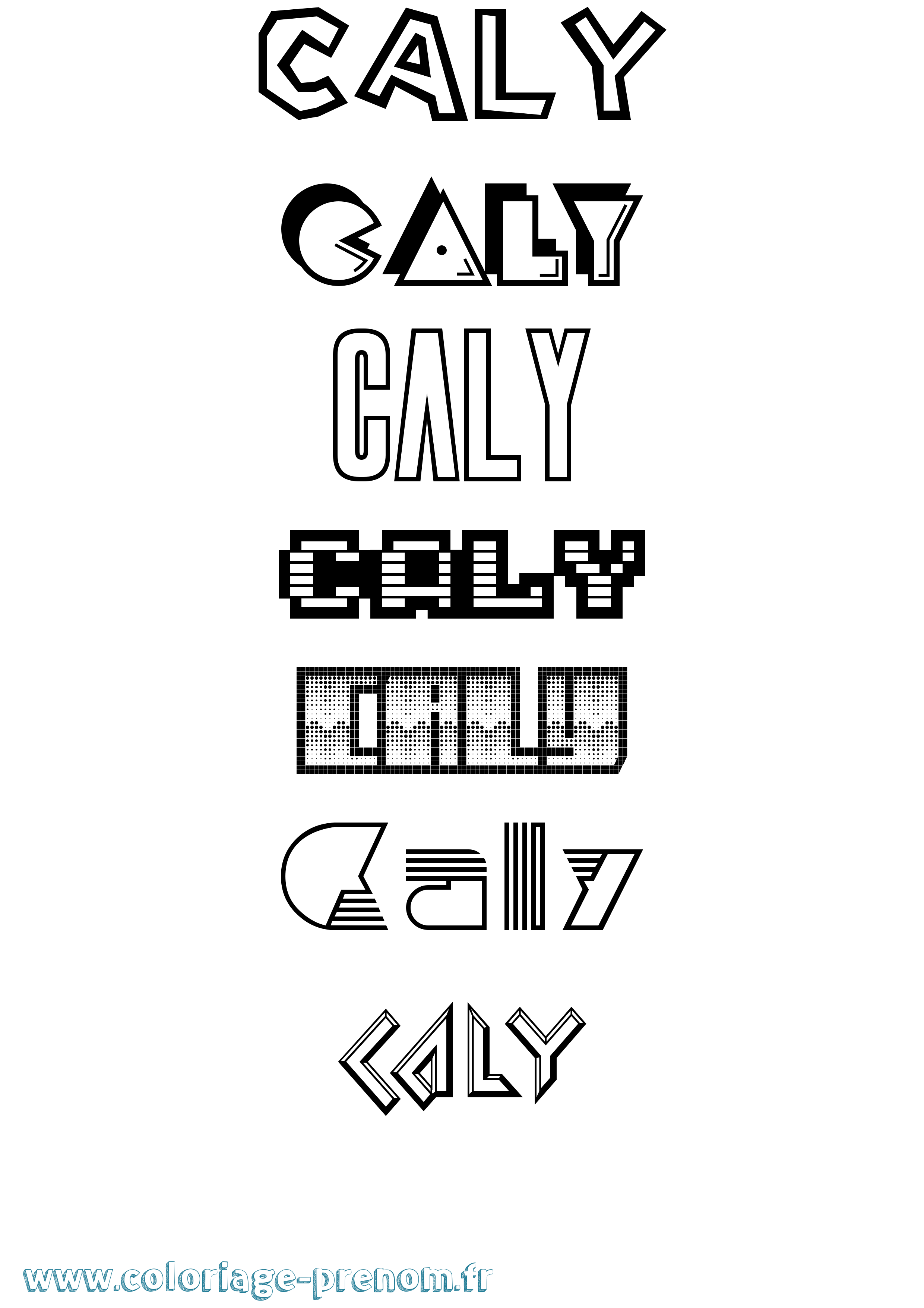 Coloriage Caly Jeux Vidéos Coloriage prénom Caly Jeux Vidéos