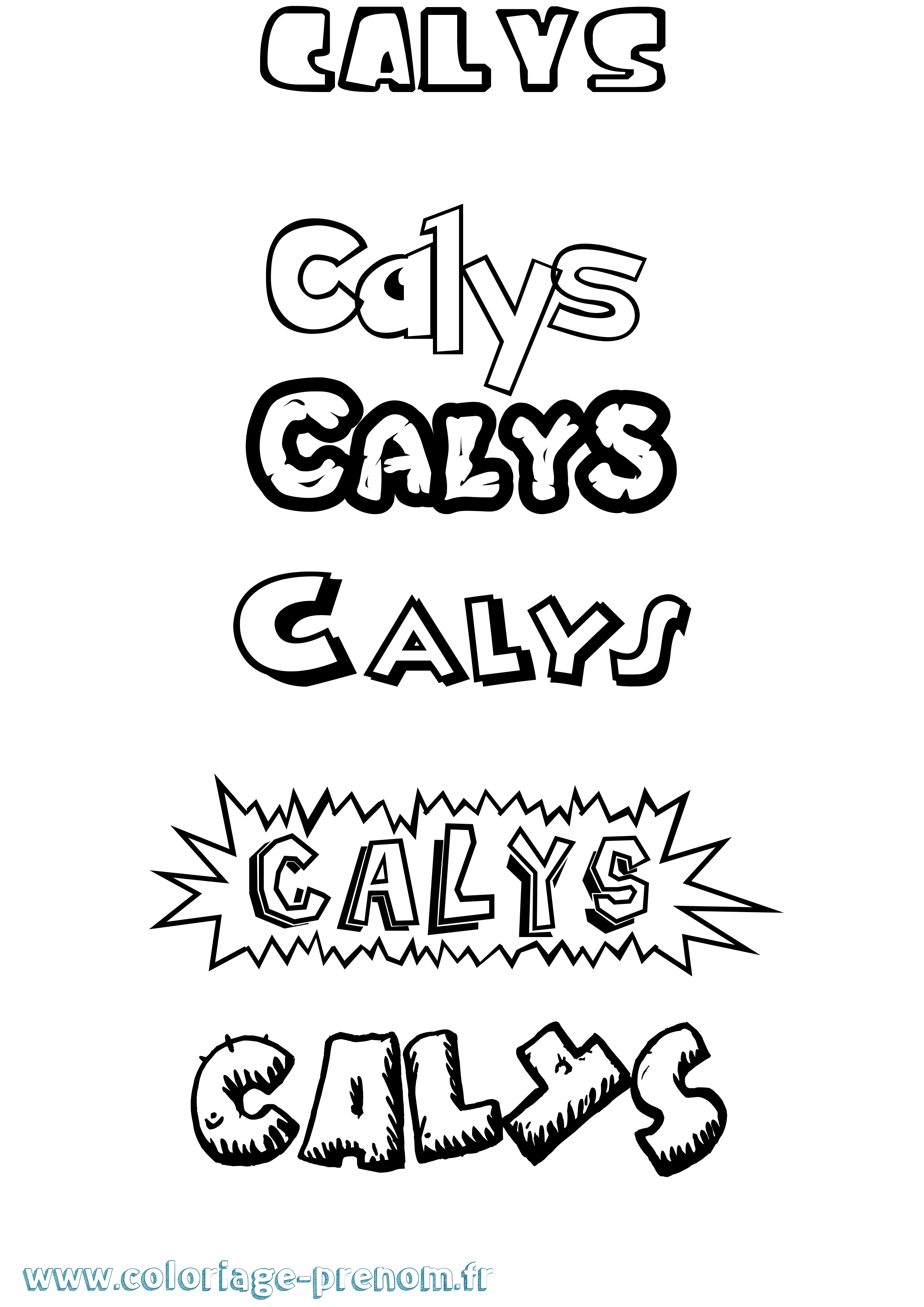 Coloriage prénom Calys Dessin Animé