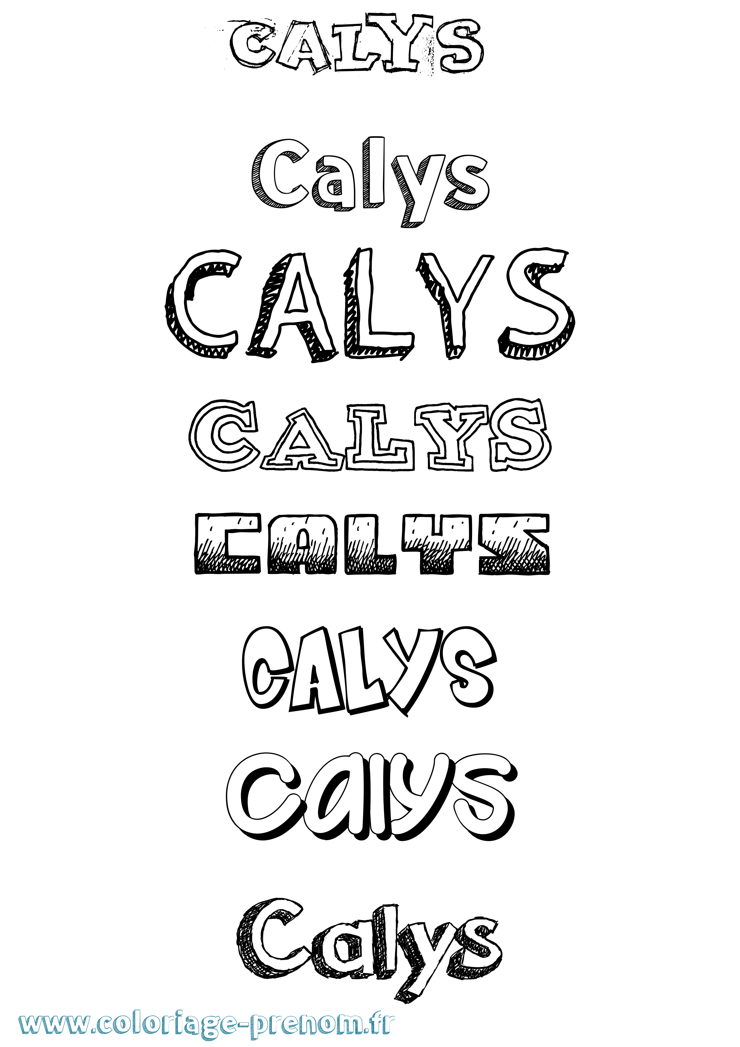 Coloriage prénom Calys Dessiné