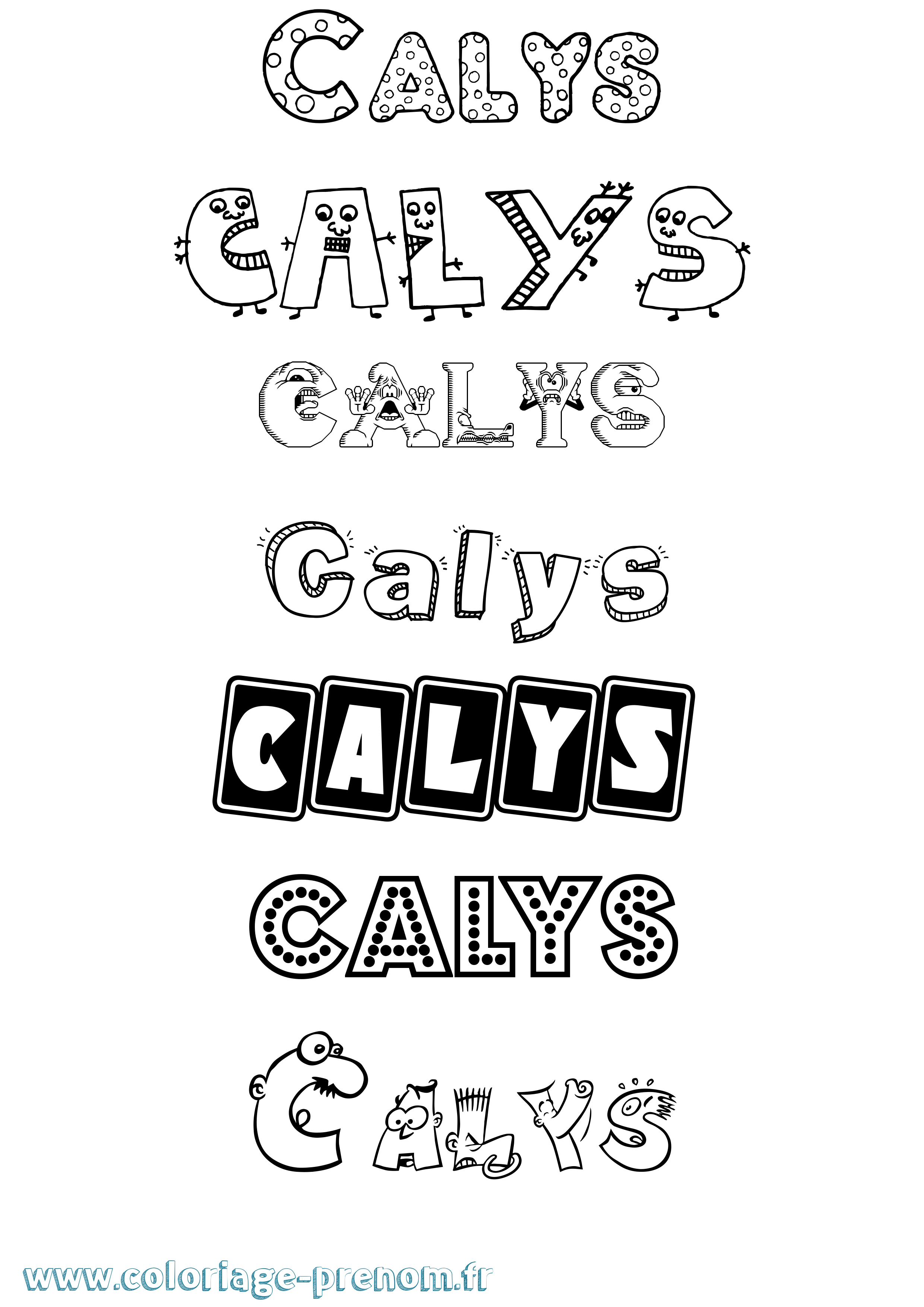 Coloriage prénom Calys Fun