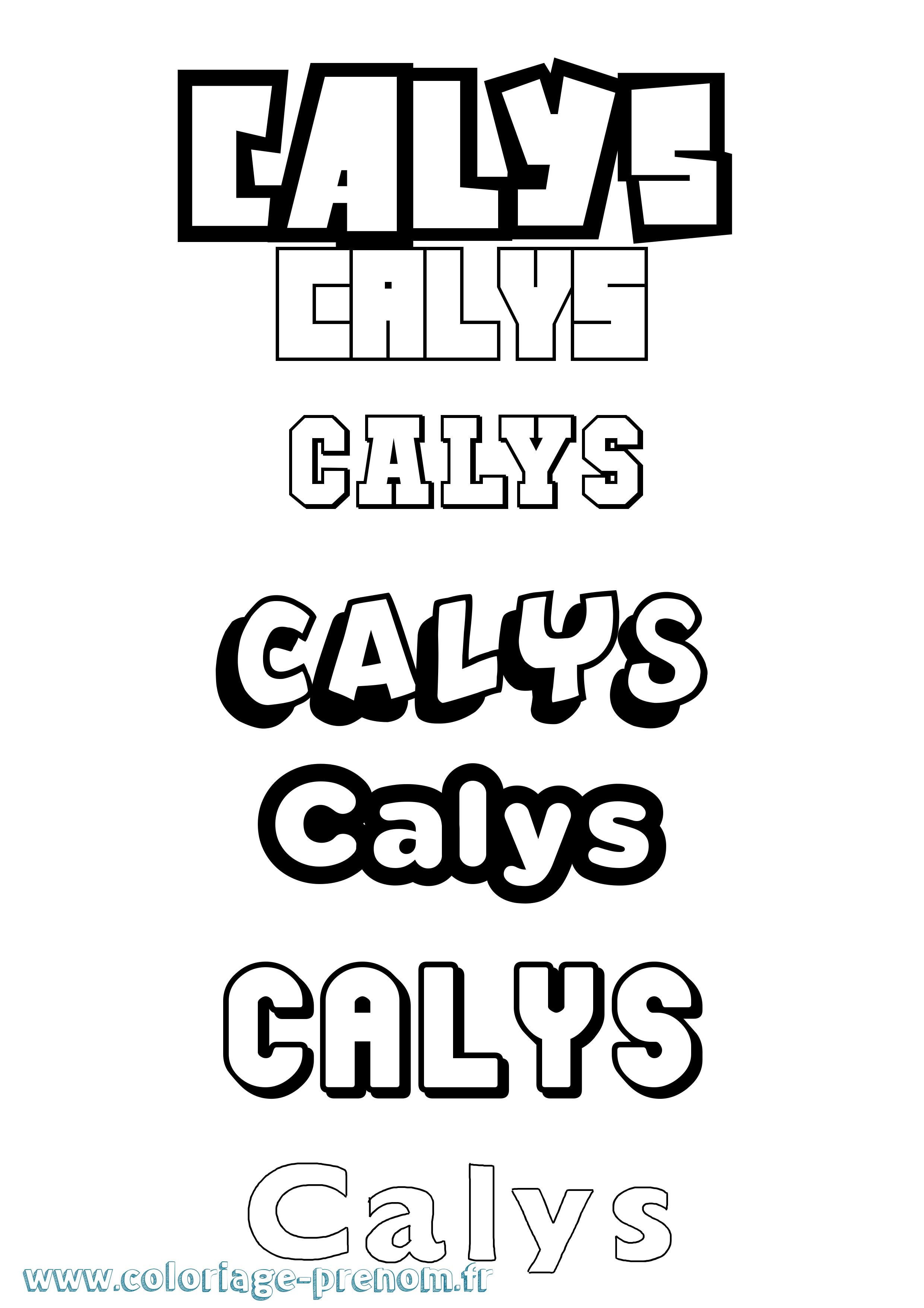 Coloriage prénom Calys Simple
