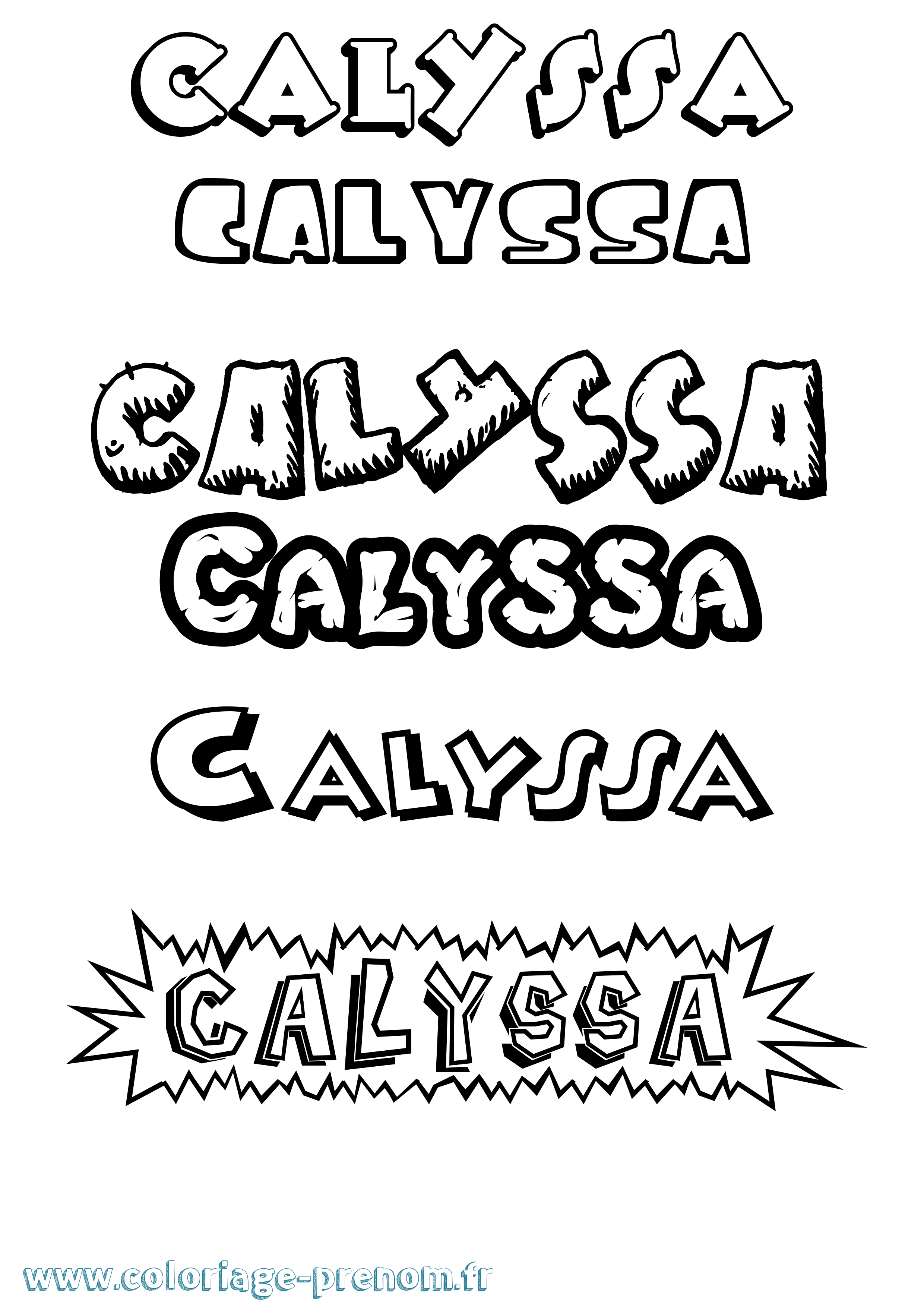 Coloriage prénom Calyssa Dessin Animé