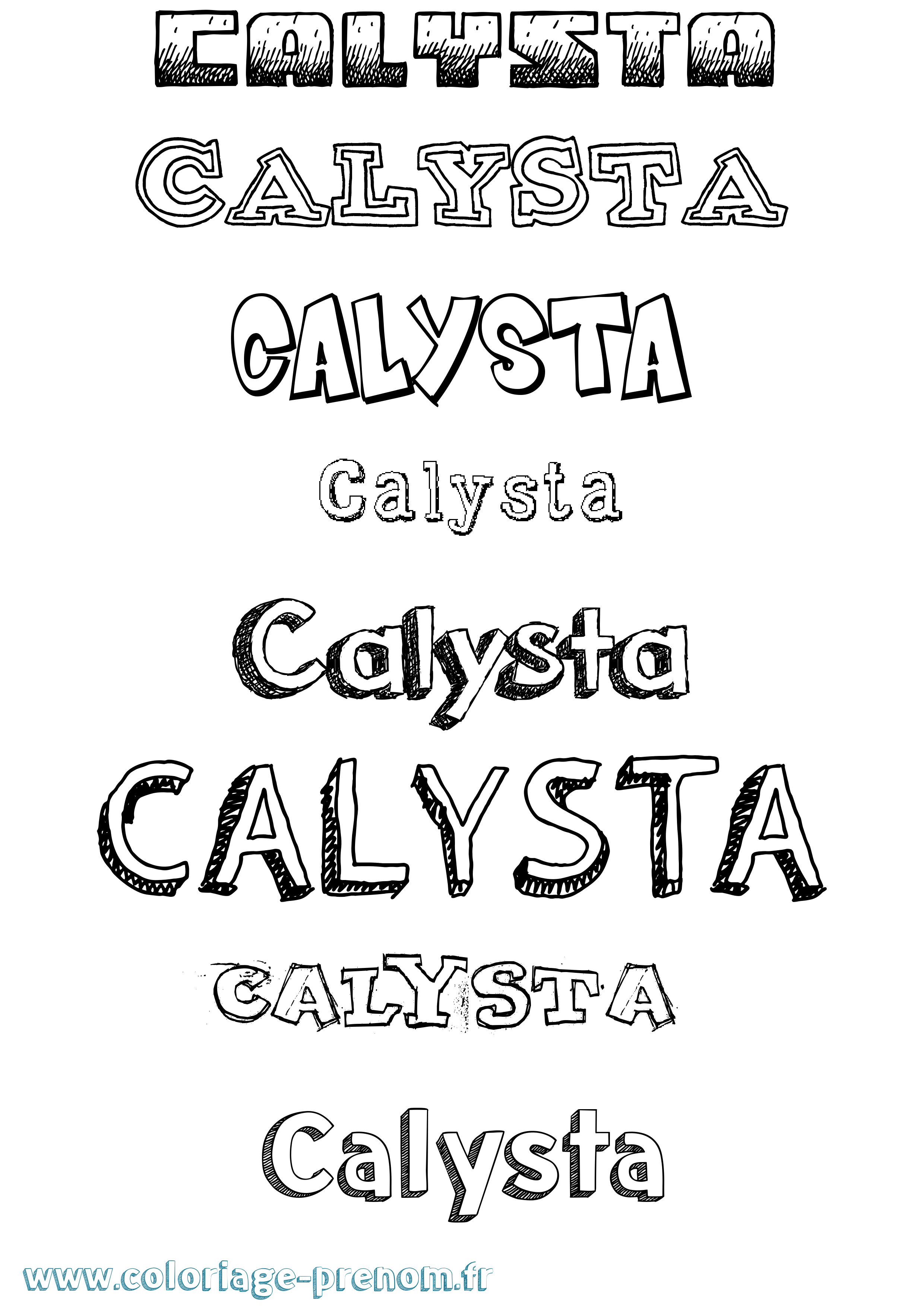 Coloriage prénom Calysta Dessiné