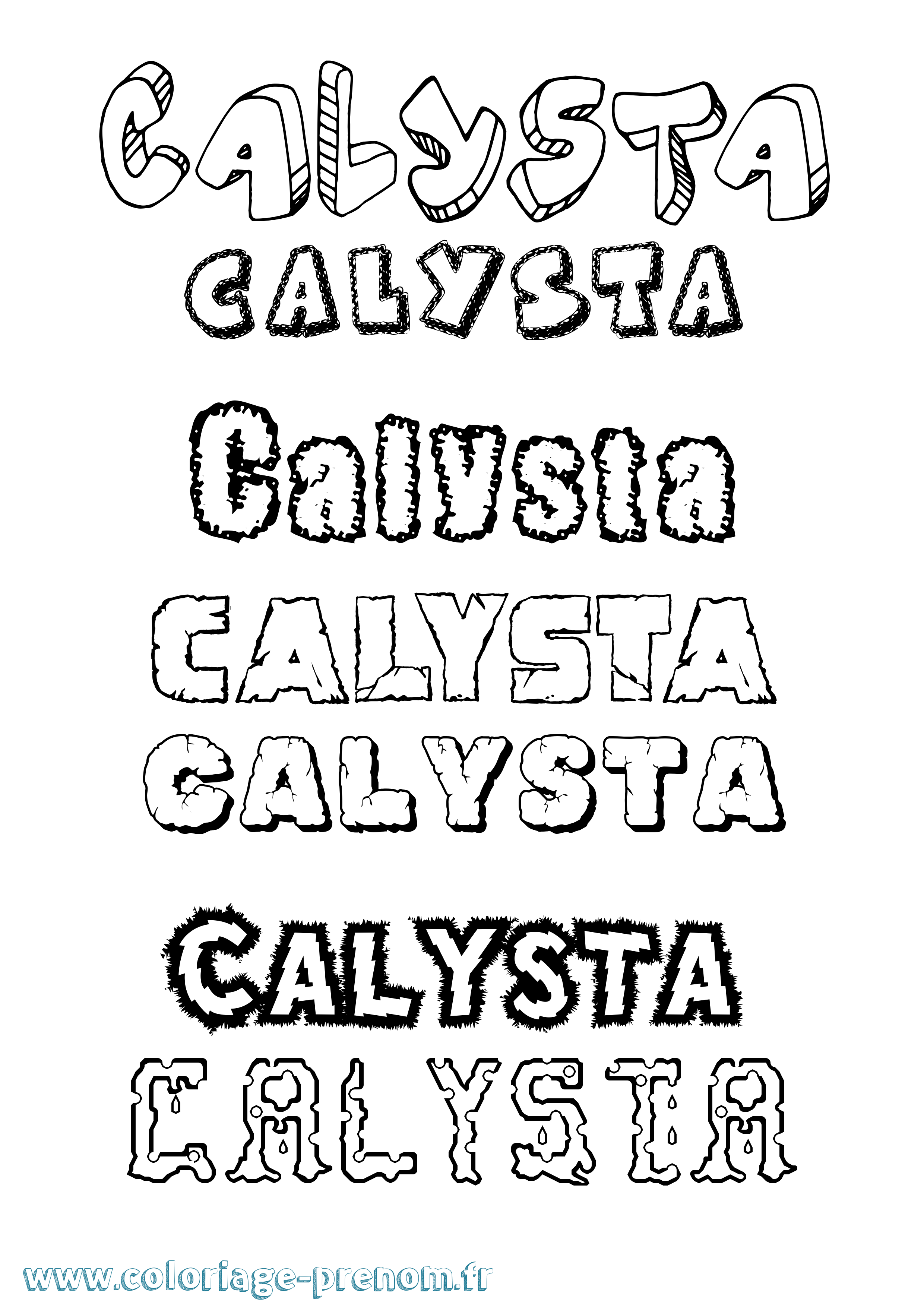 Coloriage prénom Calysta Destructuré