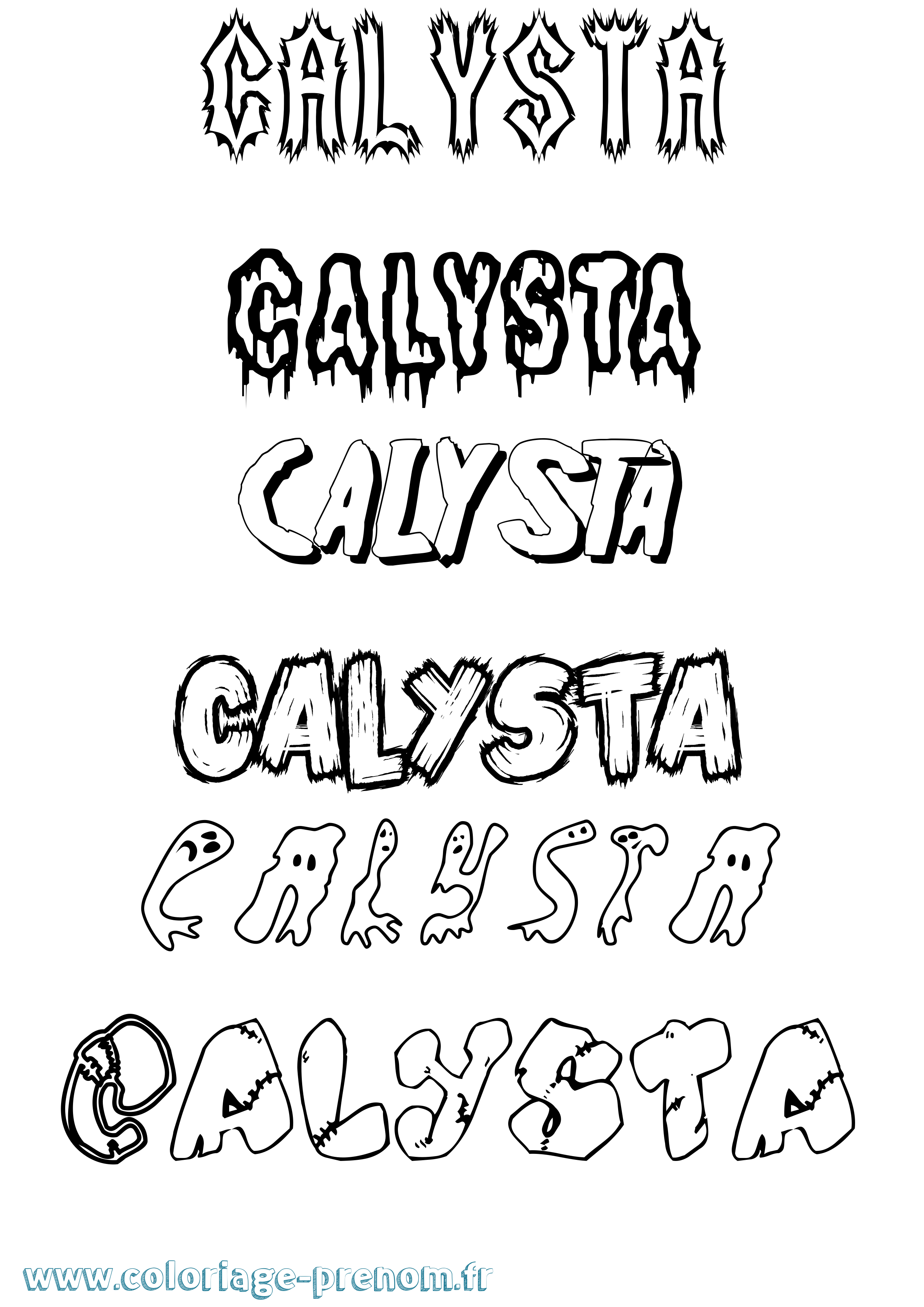Coloriage prénom Calysta Frisson