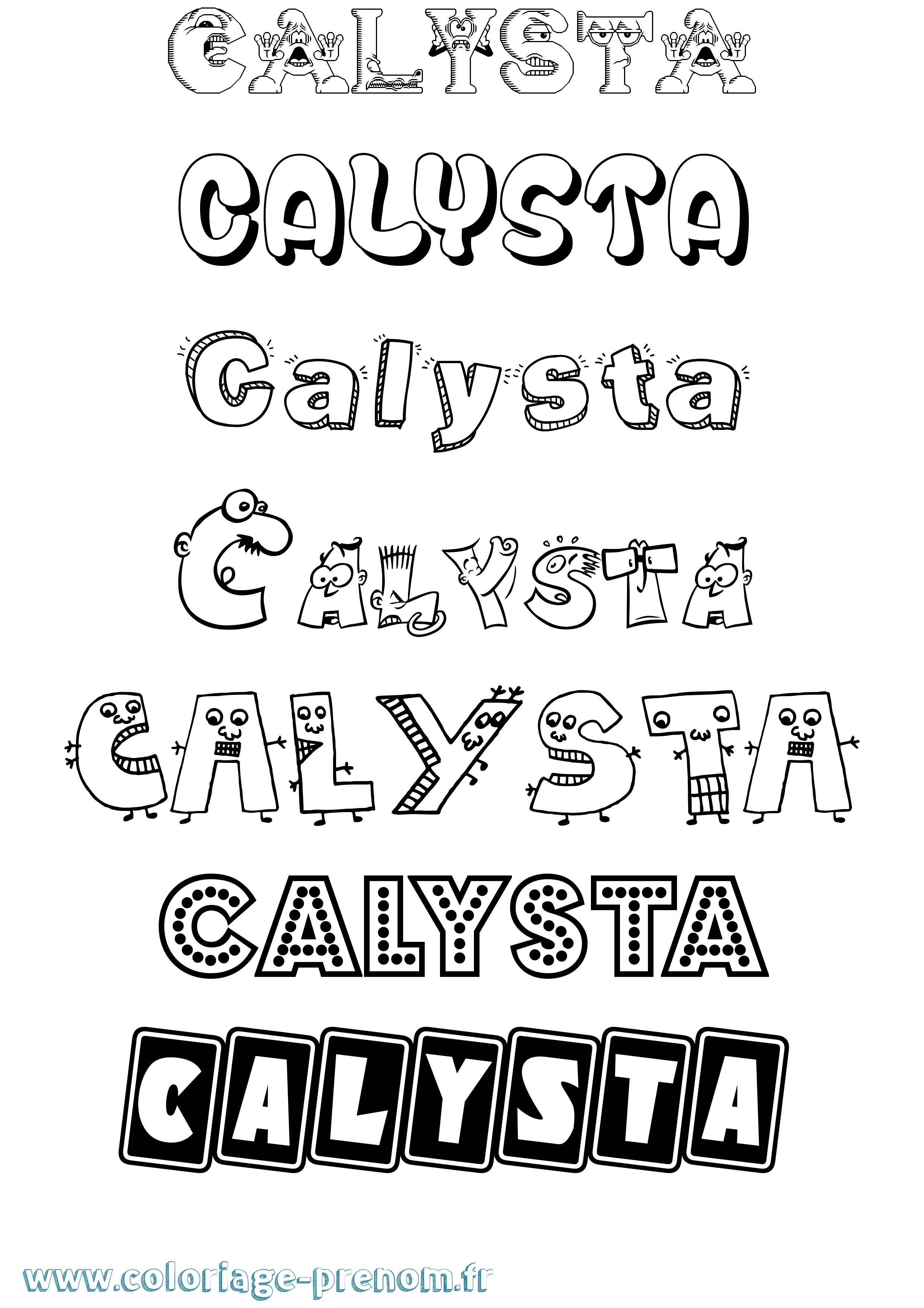 Coloriage prénom Calysta Fun