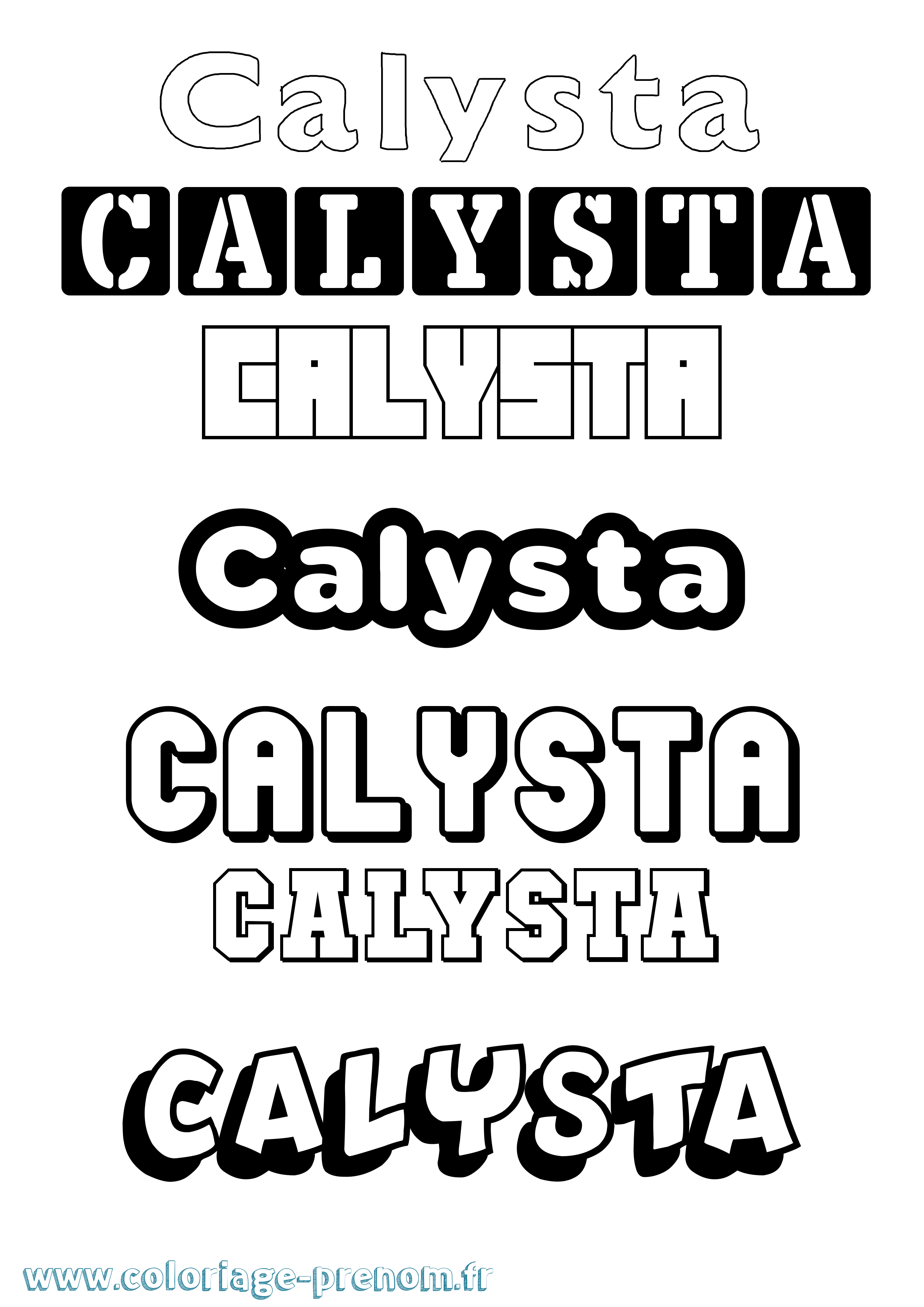 Coloriage prénom Calysta Simple