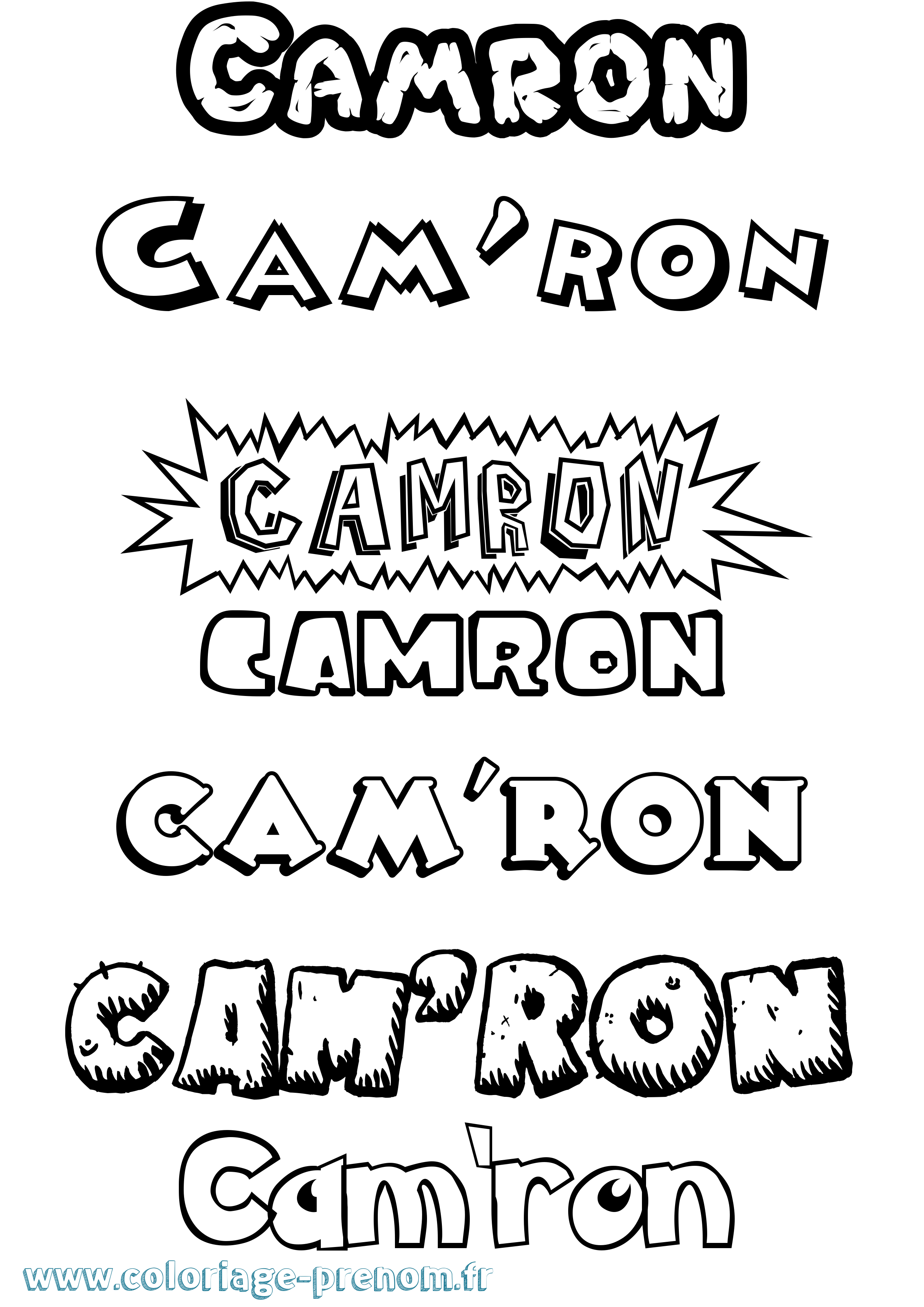 Coloriage prénom Cam'Ron Dessin Animé