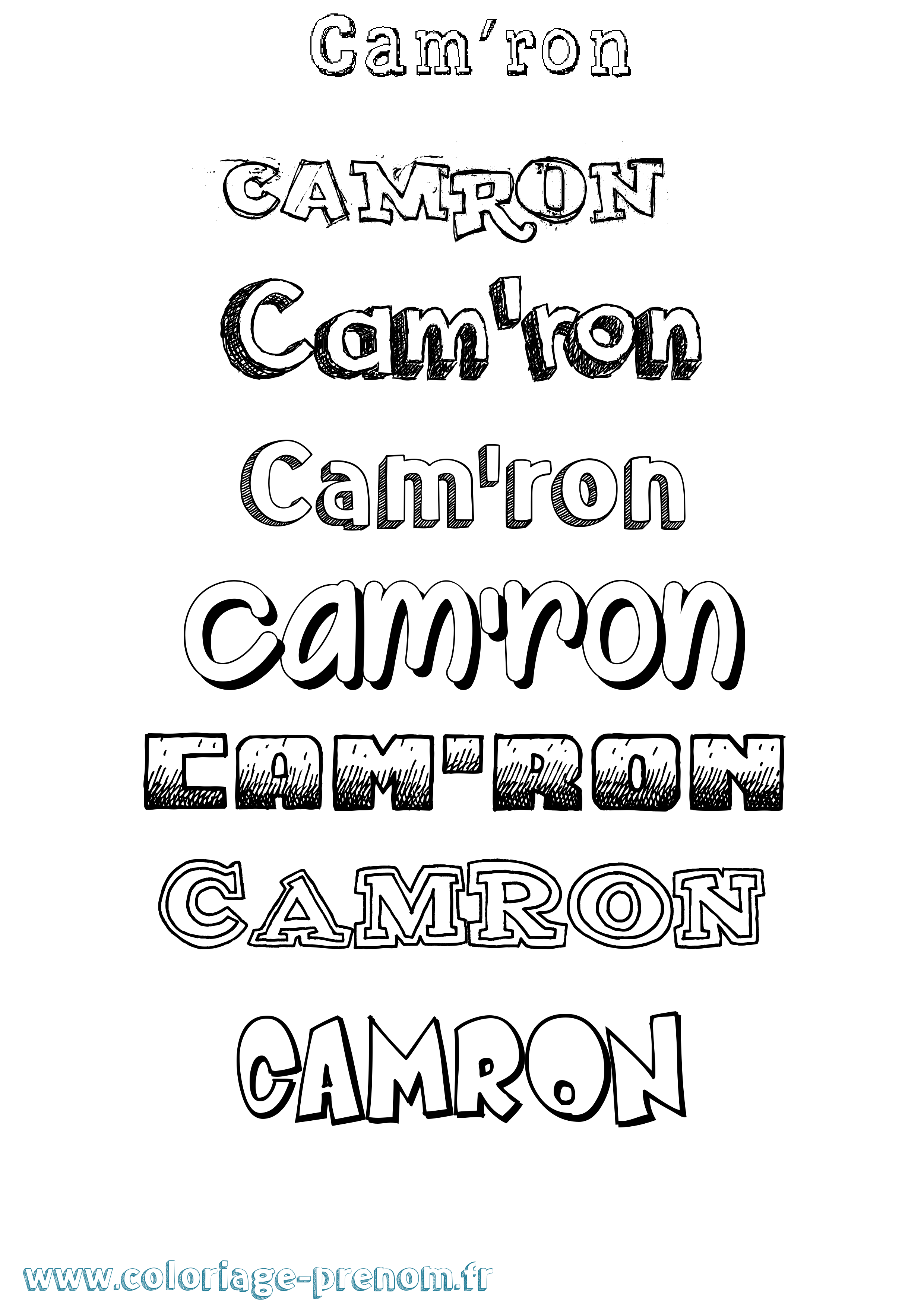 Coloriage Cam'Ron Dessiné Coloriage prénom Cam'Ron Dessiné