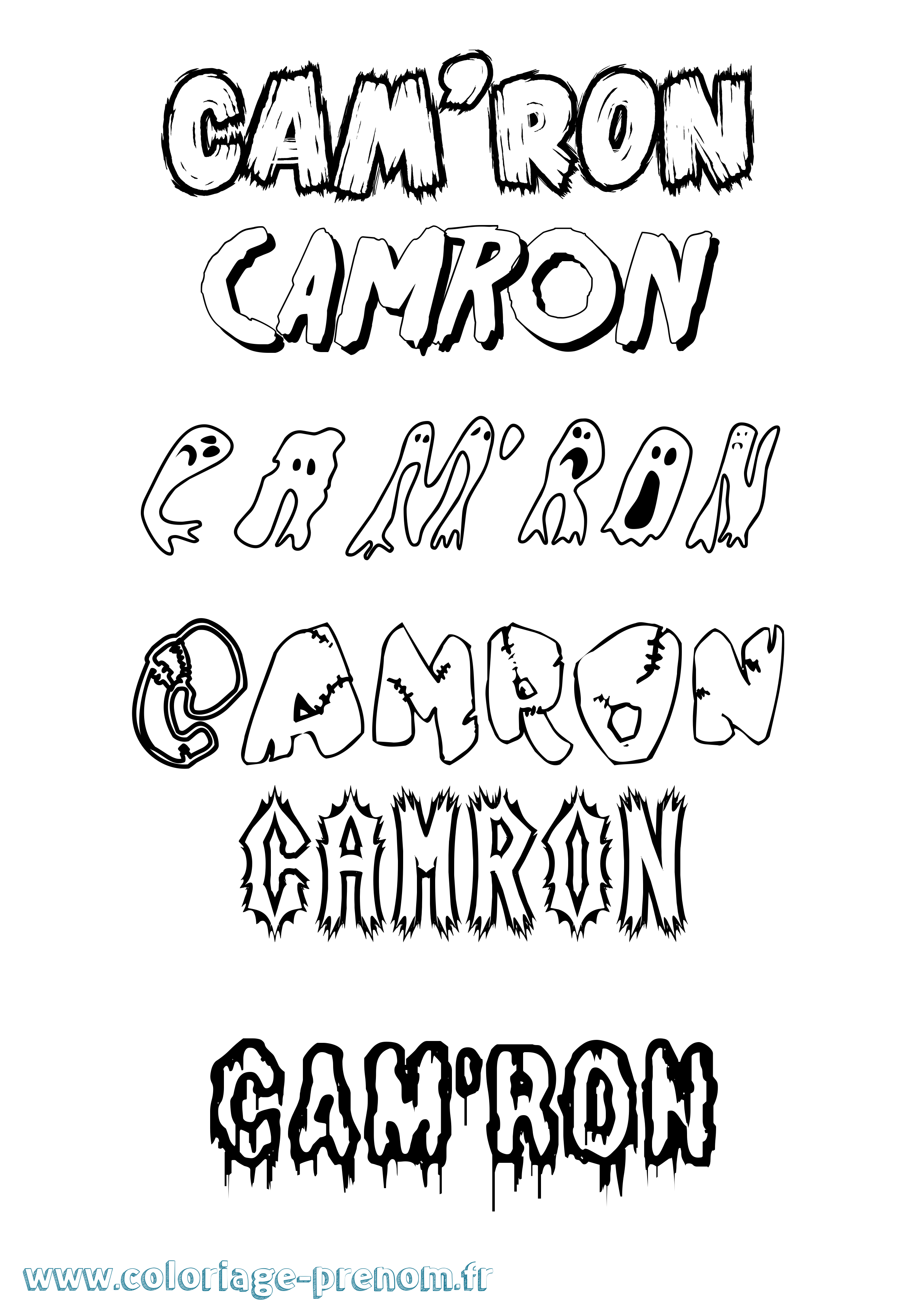 Coloriage prénom Cam'Ron Frisson
