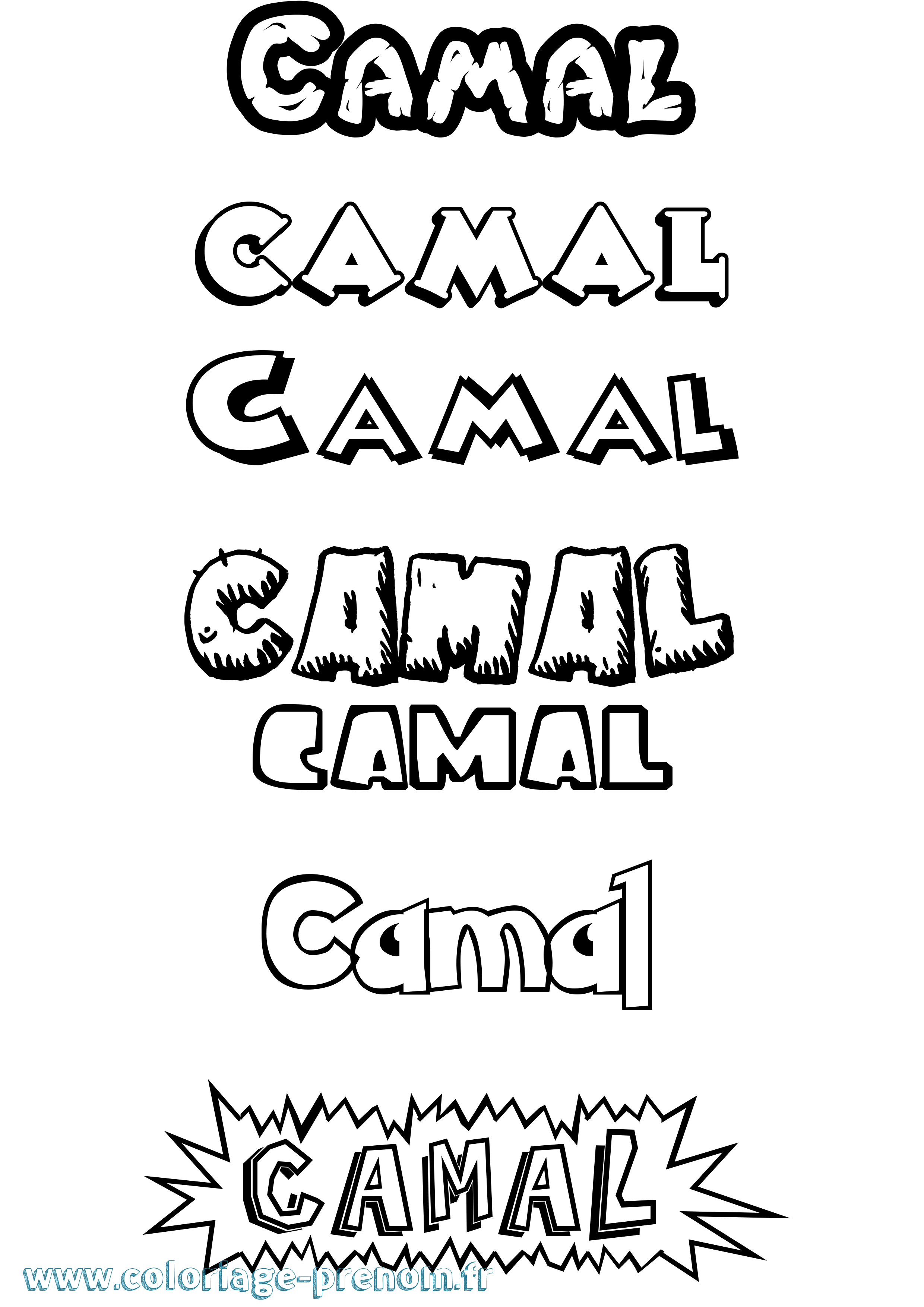 Coloriage Camal Dessin Animé Coloriage prénom Camal Dessin Animé