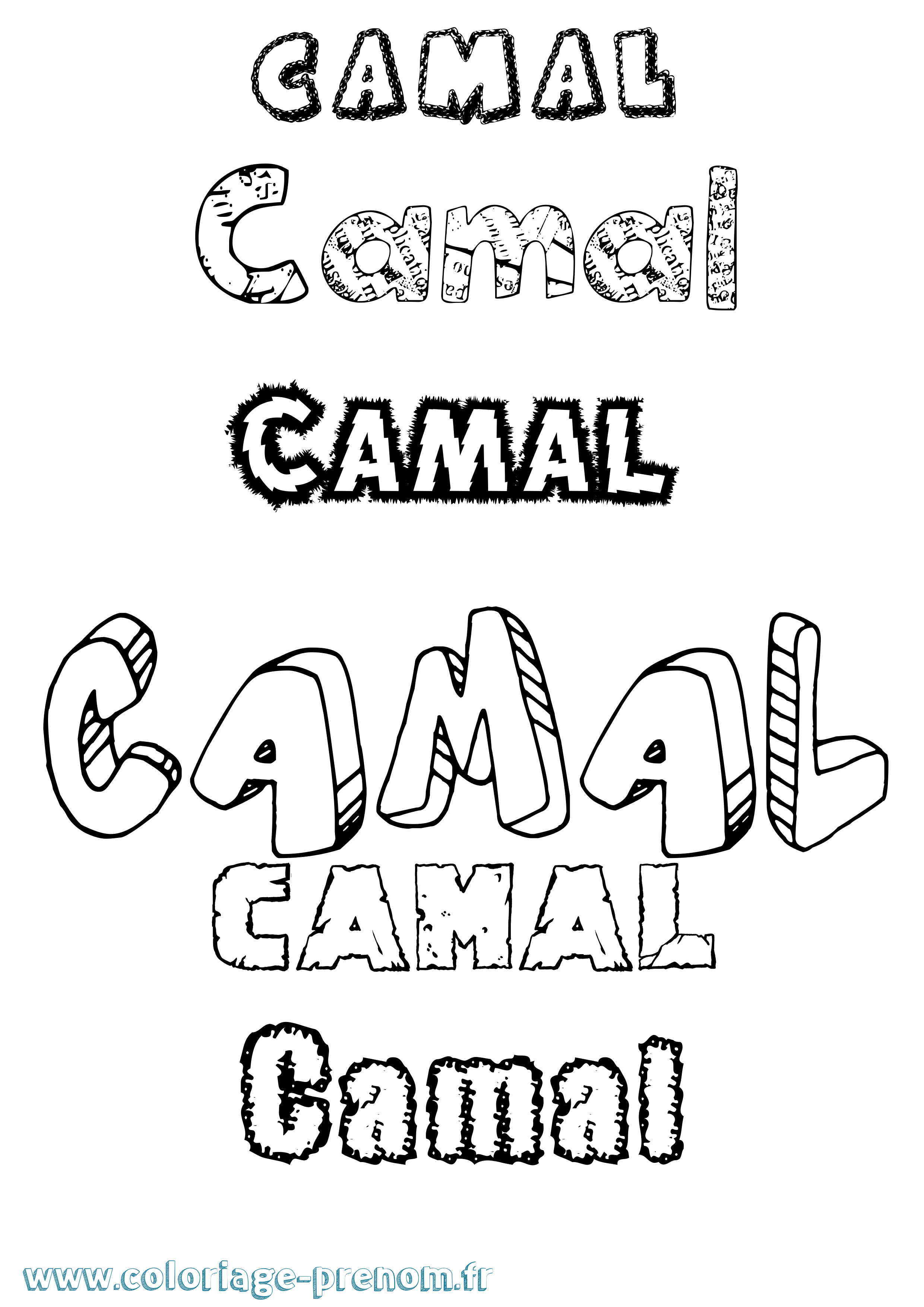 Coloriage Camal Destructuré Coloriage prénom Camal Destructuré