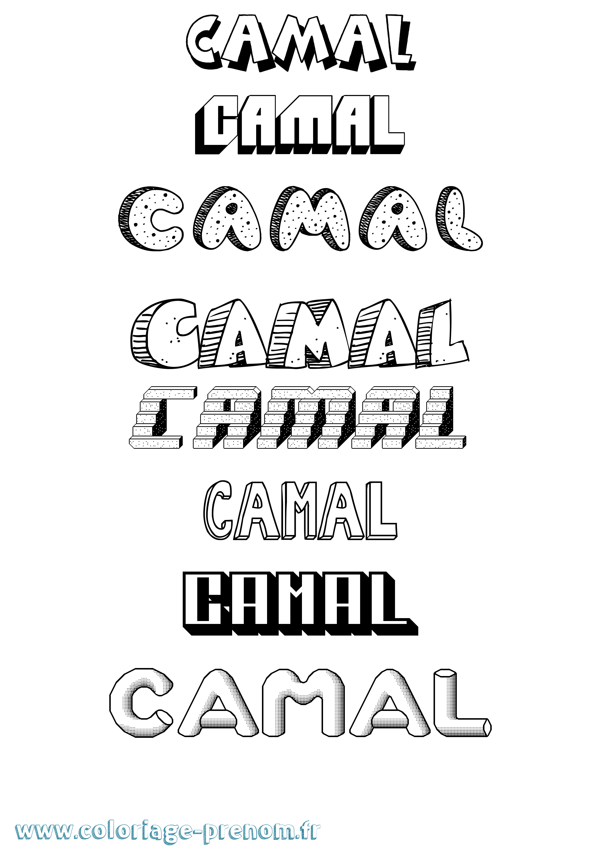 Coloriage Camal Effet 3D Coloriage prénom Camal Effet 3D