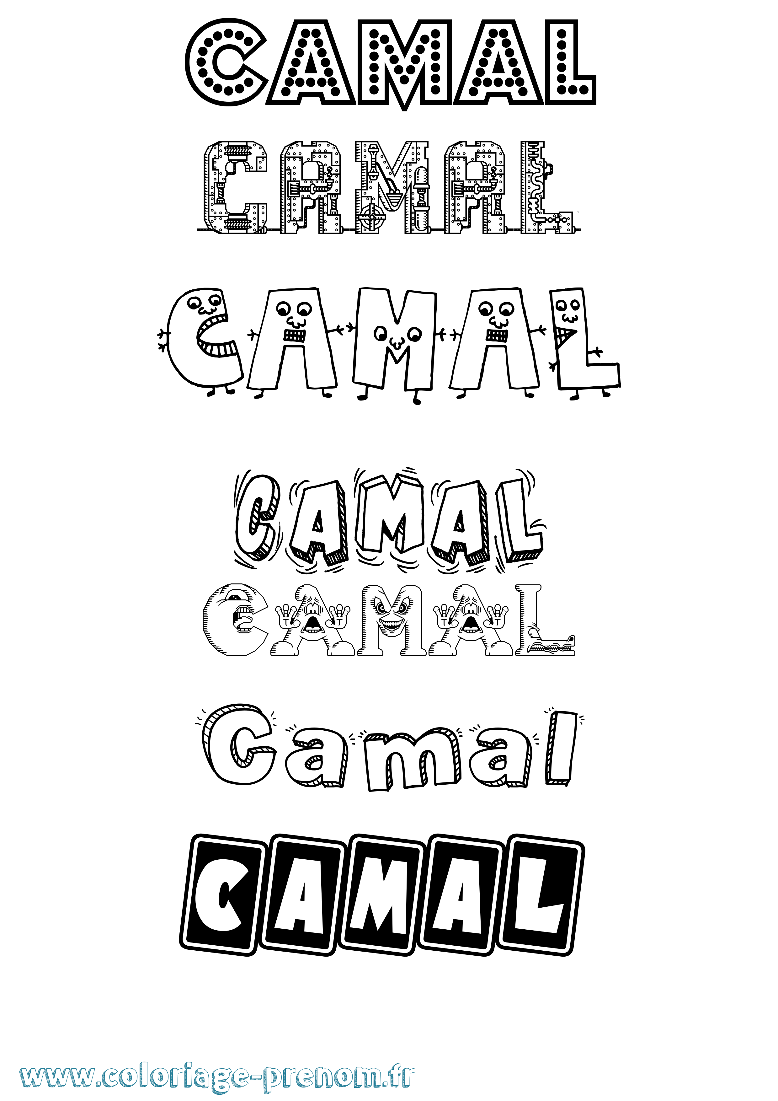 Coloriage Camal Fun Coloriage prénom Camal Fun