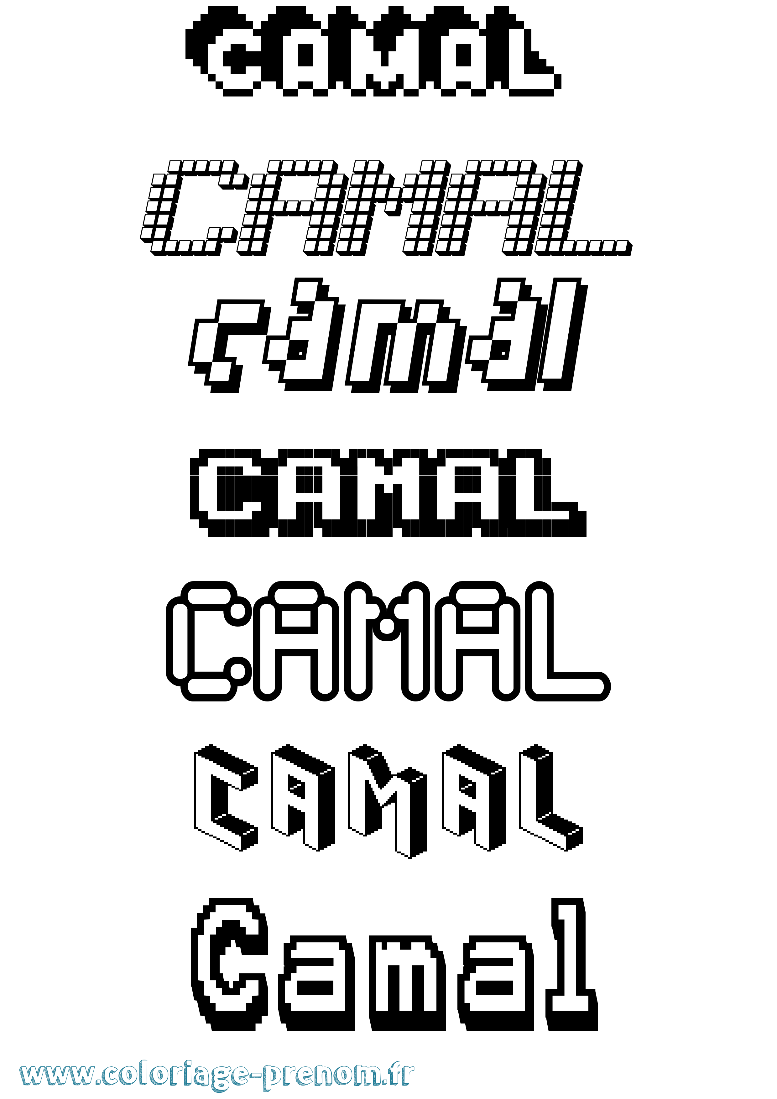 Coloriage prénom Camal Pixel