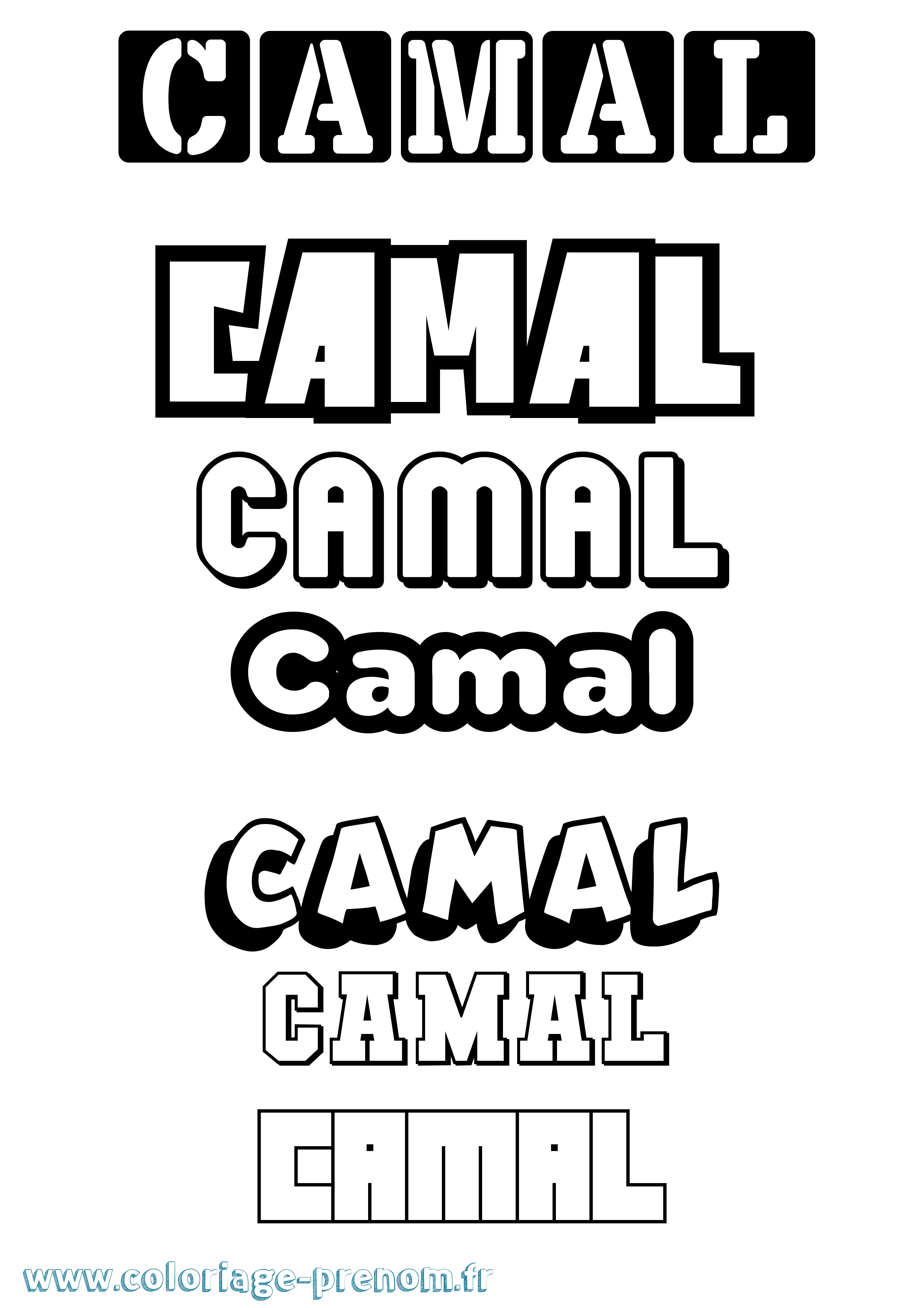 Coloriage prénom Camal Simple