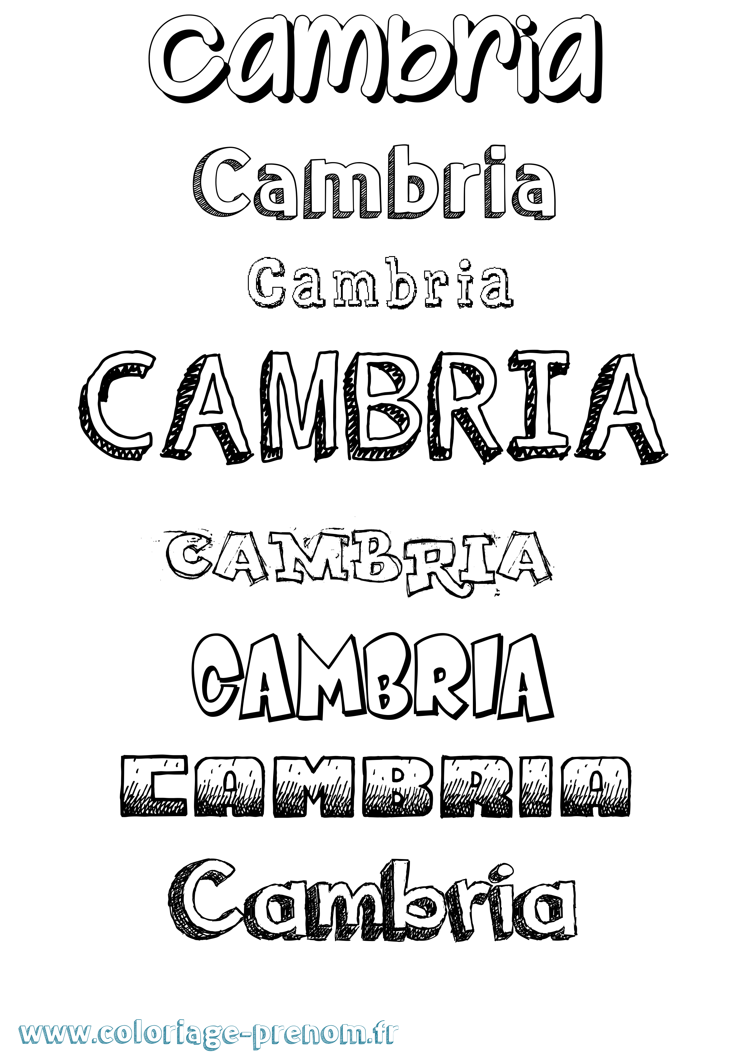 Coloriage Cambria Dessiné Coloriage prénom Cambria Dessiné