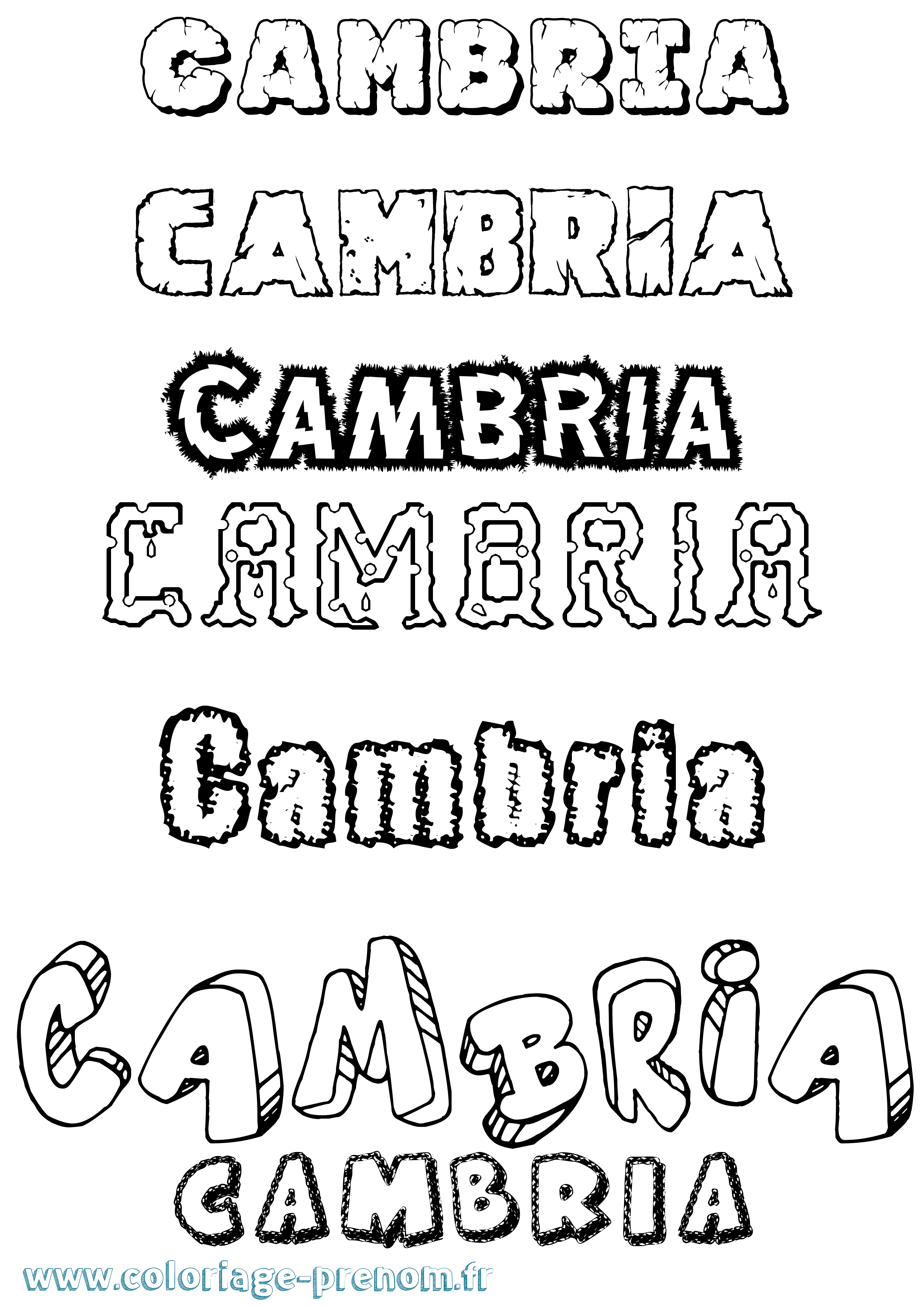 Coloriage Cambria Destructuré Coloriage prénom Cambria Destructuré