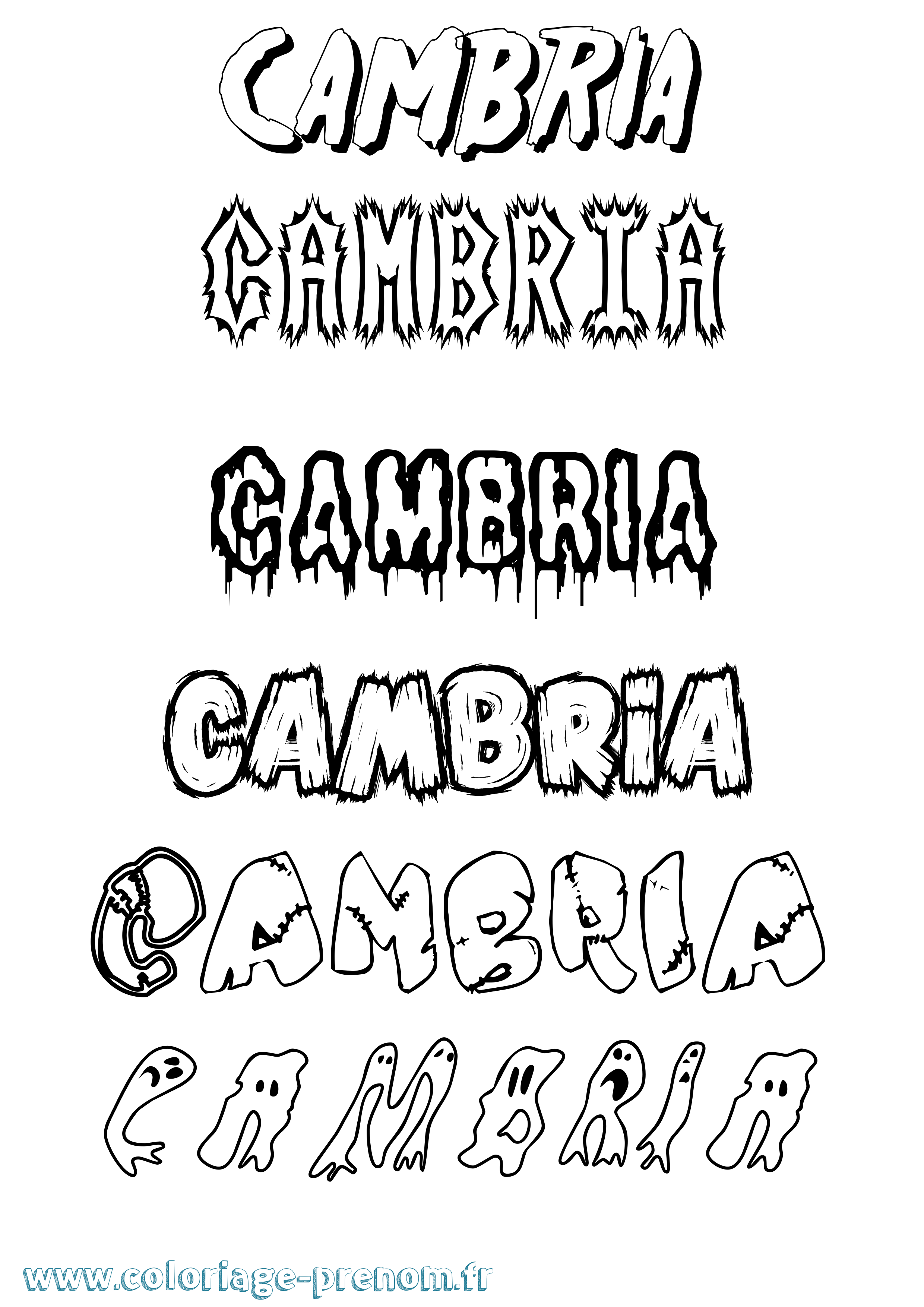 Coloriage Cambria Frisson Coloriage prénom Cambria Frisson