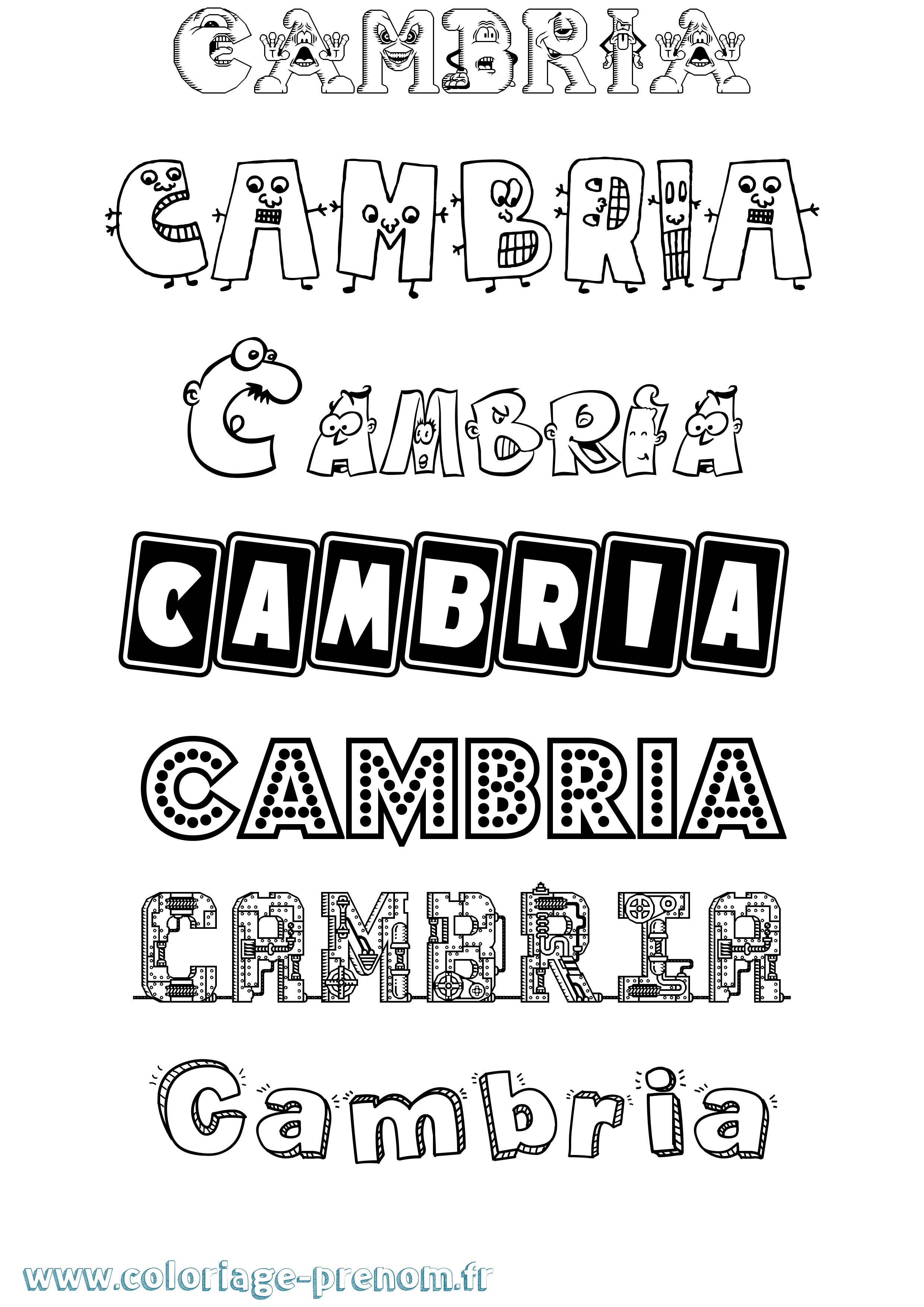 Coloriage Cambria Fun Coloriage prénom Cambria Fun