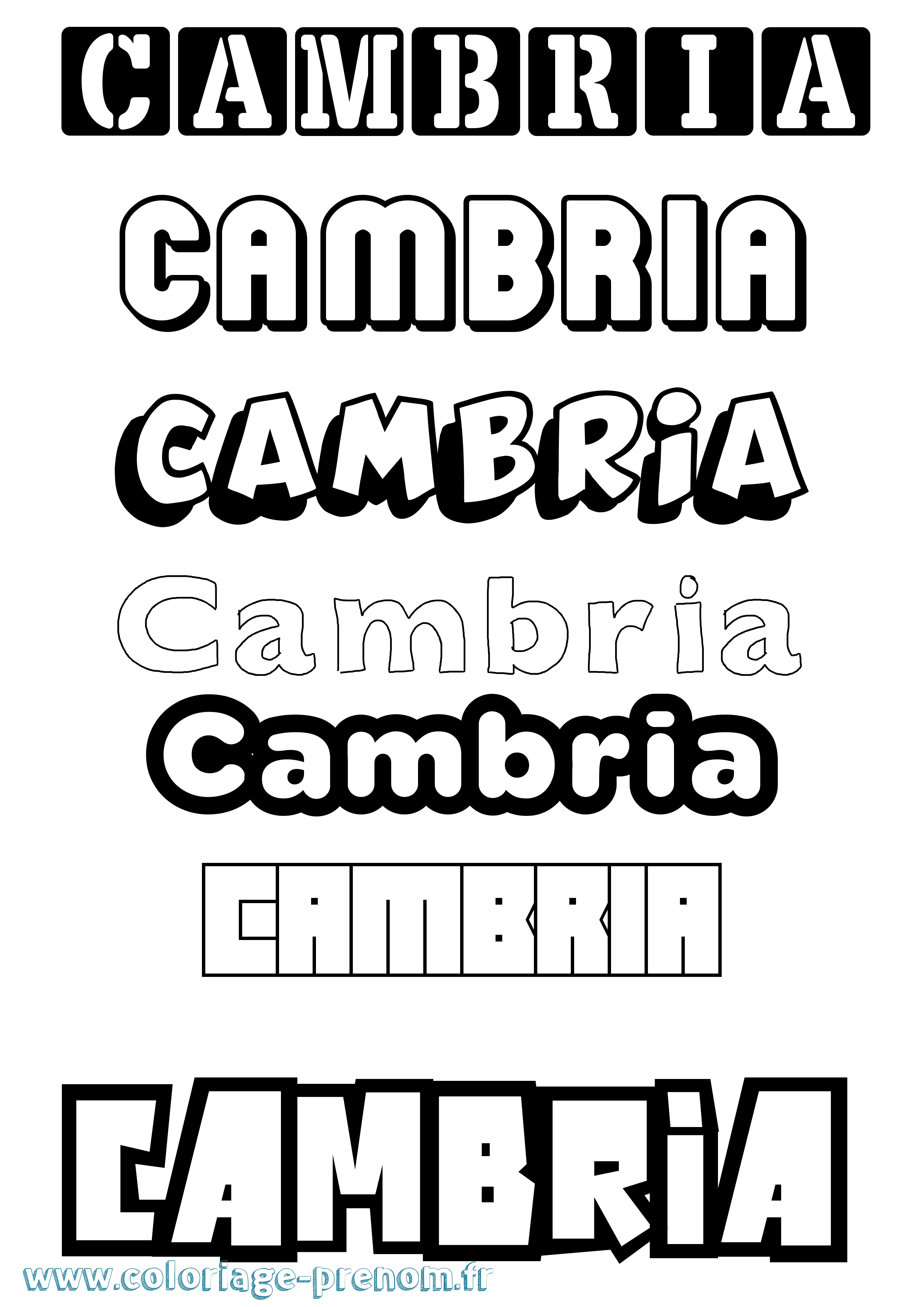Coloriage Cambria Simple Coloriage prénom Cambria Simple