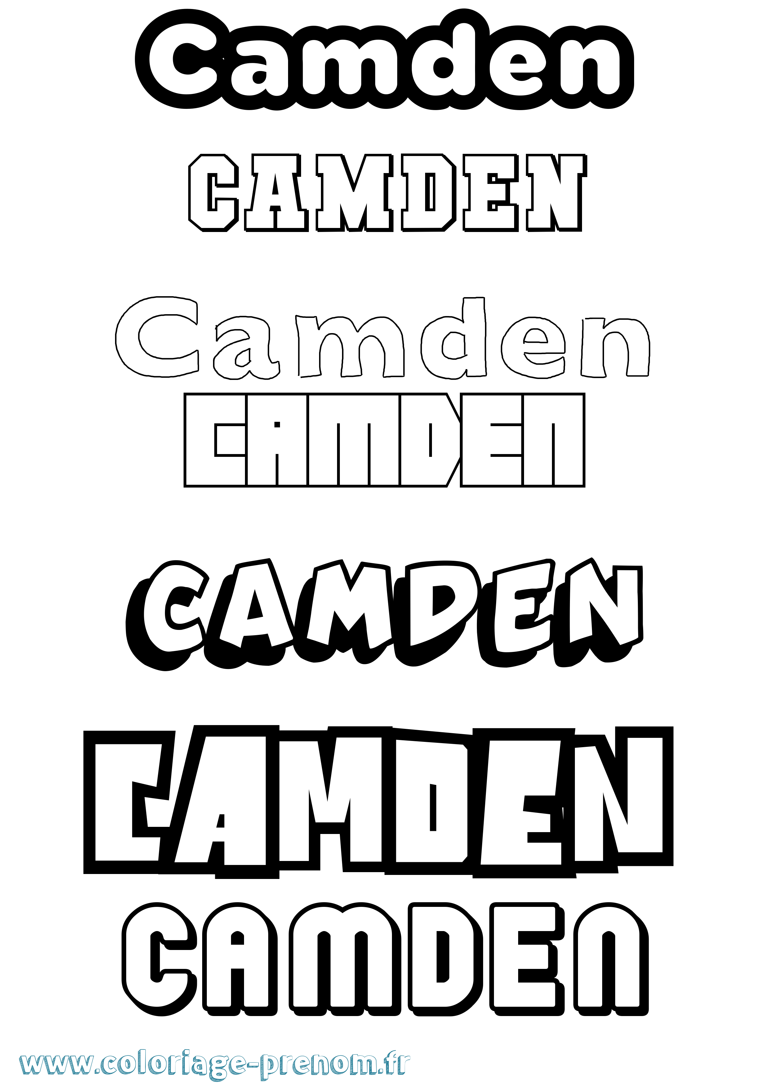 Coloriage prénom Camden Simple
