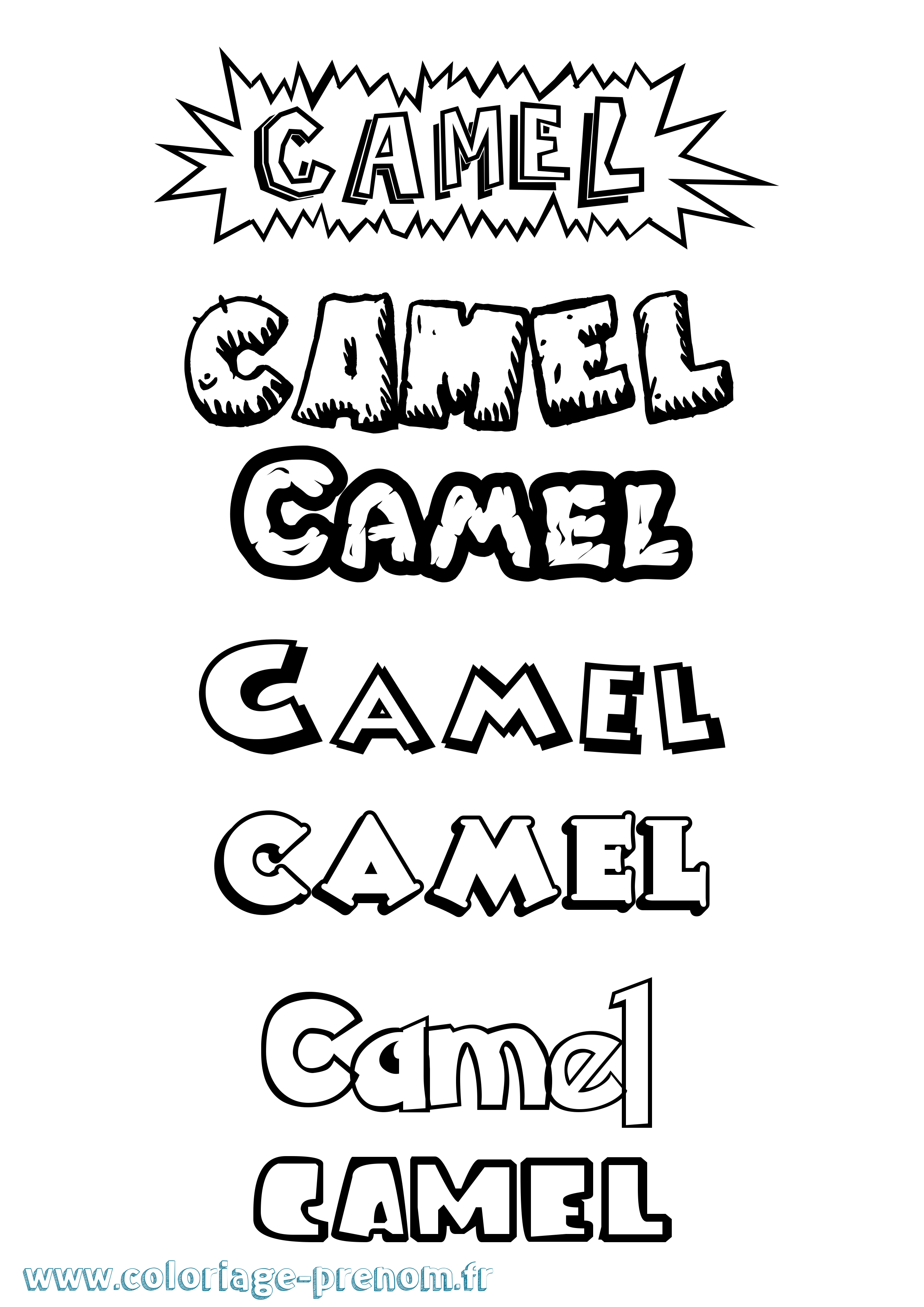 Coloriage prénom Camel Dessin Animé