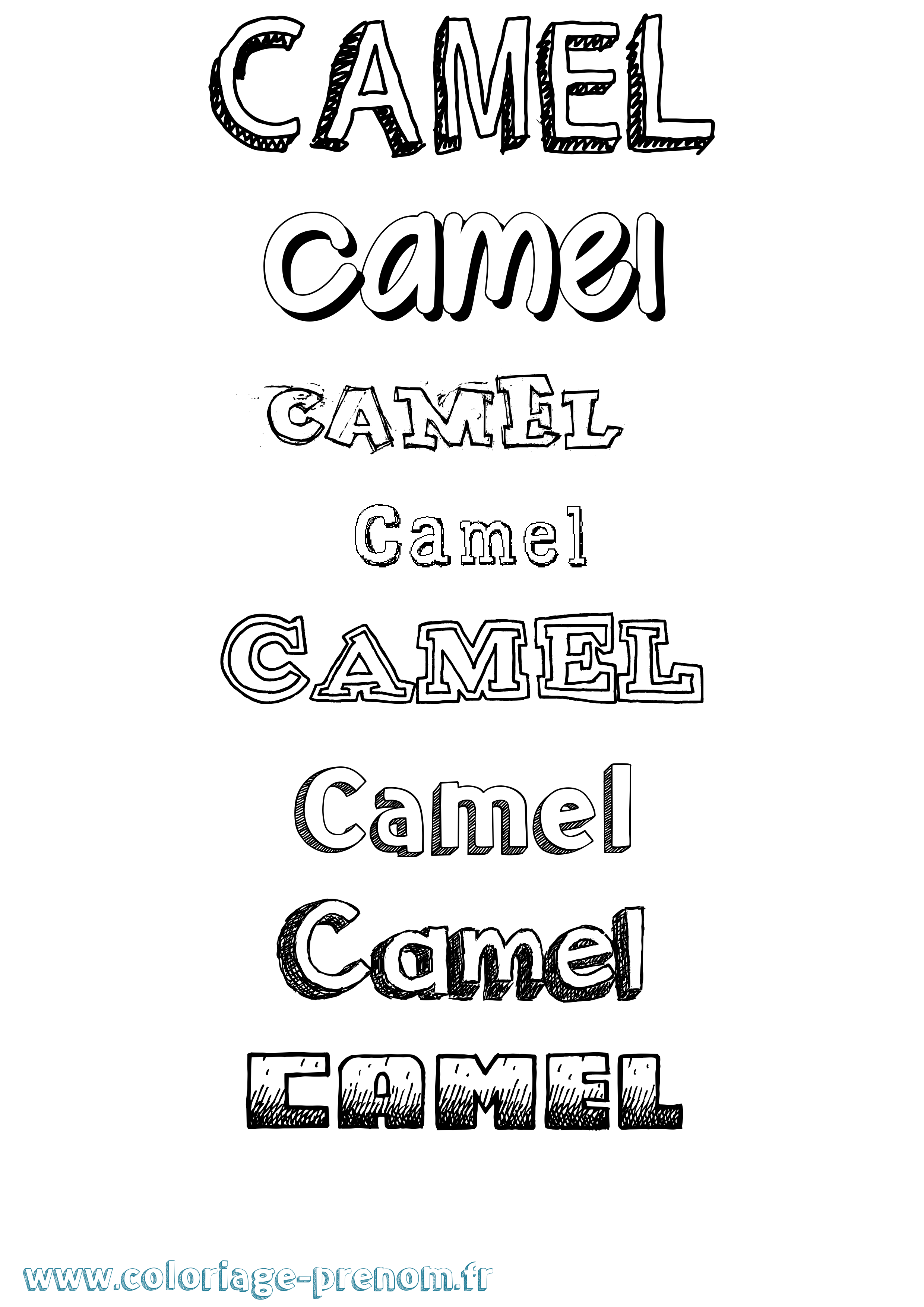 Coloriage prénom Camel Dessiné
