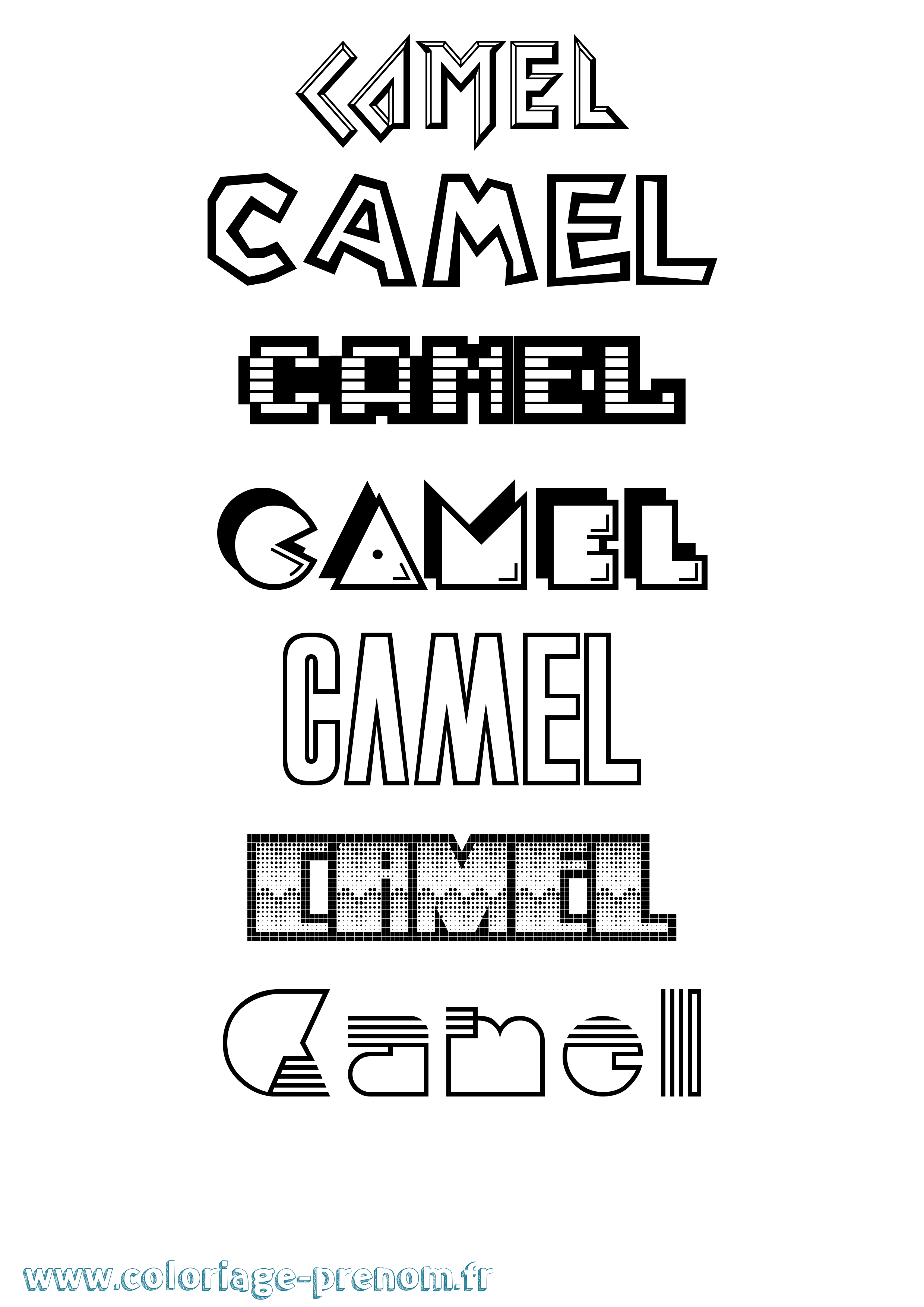 Coloriage prénom Camel Jeux Vidéos
