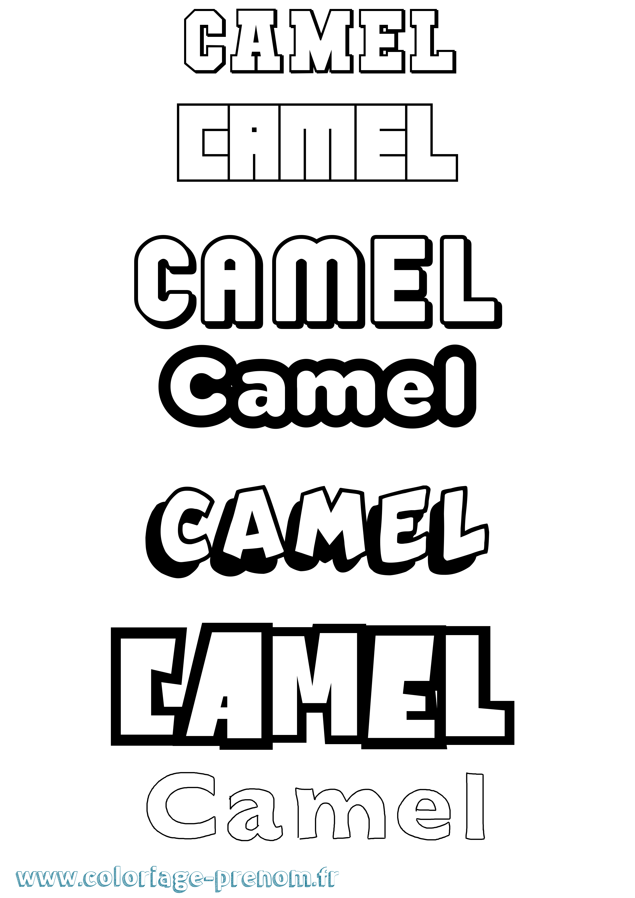 Coloriage prénom Camel Simple